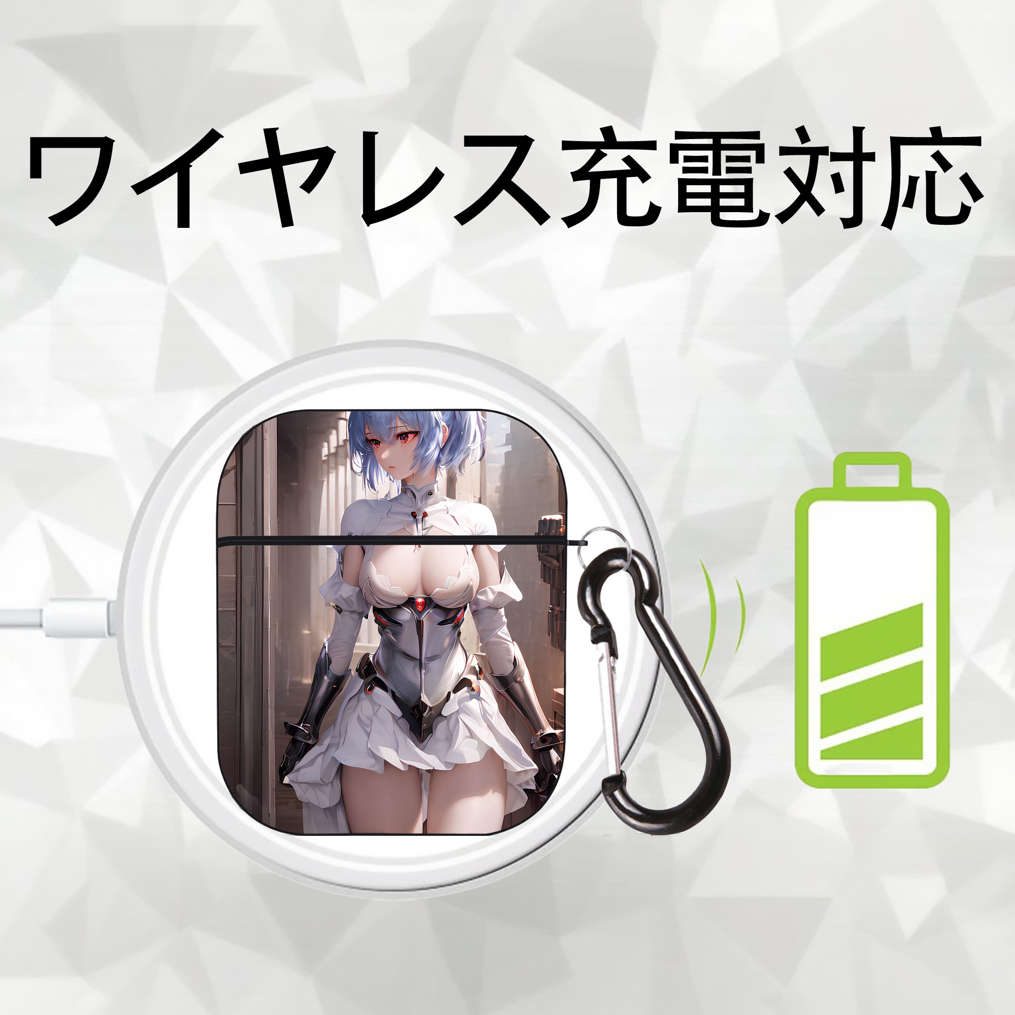 EVA 新世紀エヴァンゲリオン AirPods 第2世代保護ケース ハードシェル ブラック 耐衝撃・防指紋・カラビナ付き