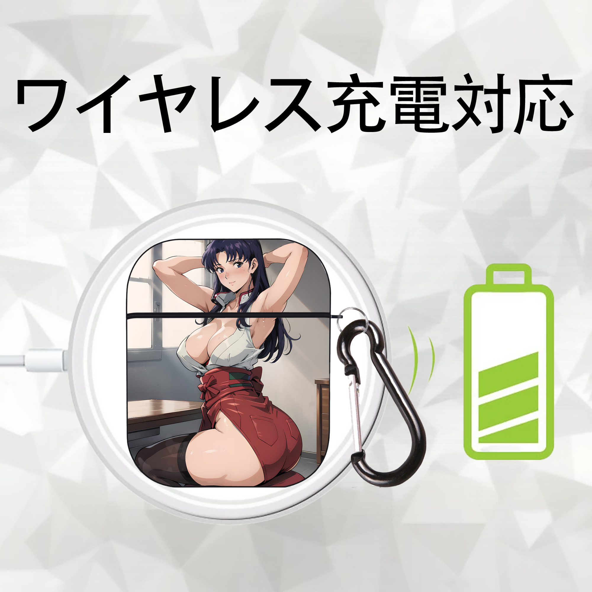 EVA 新世紀エヴァンゲリオン AirPods 第2世代保護ケース ハードシェル ブラック 耐衝撃・防指紋・カラビナ付き