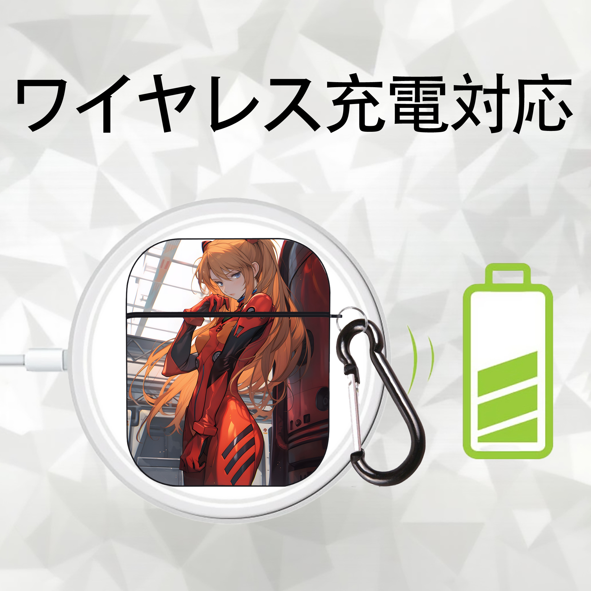 EVA 新世紀エヴァンゲリオン AirPods 第2世代保護ケース ハードシェル ブラック 耐衝撃・防指紋・カラビナ付き