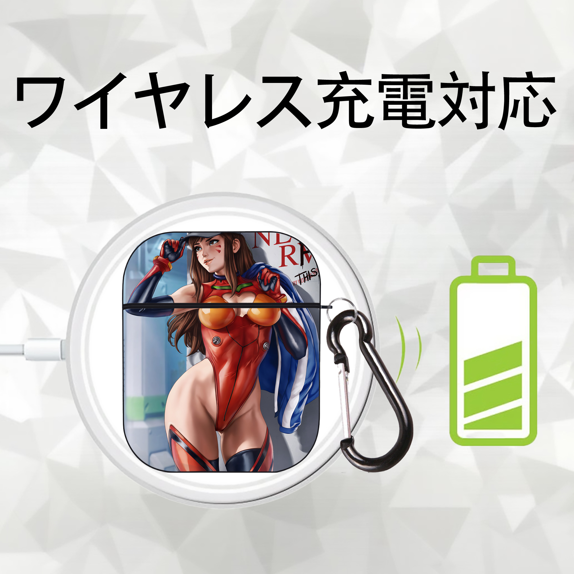 EVA 新世紀エヴァンゲリオン AirPods 第2世代保護ケース ハードシェル ブラック 耐衝撃・防指紋・カラビナ付き