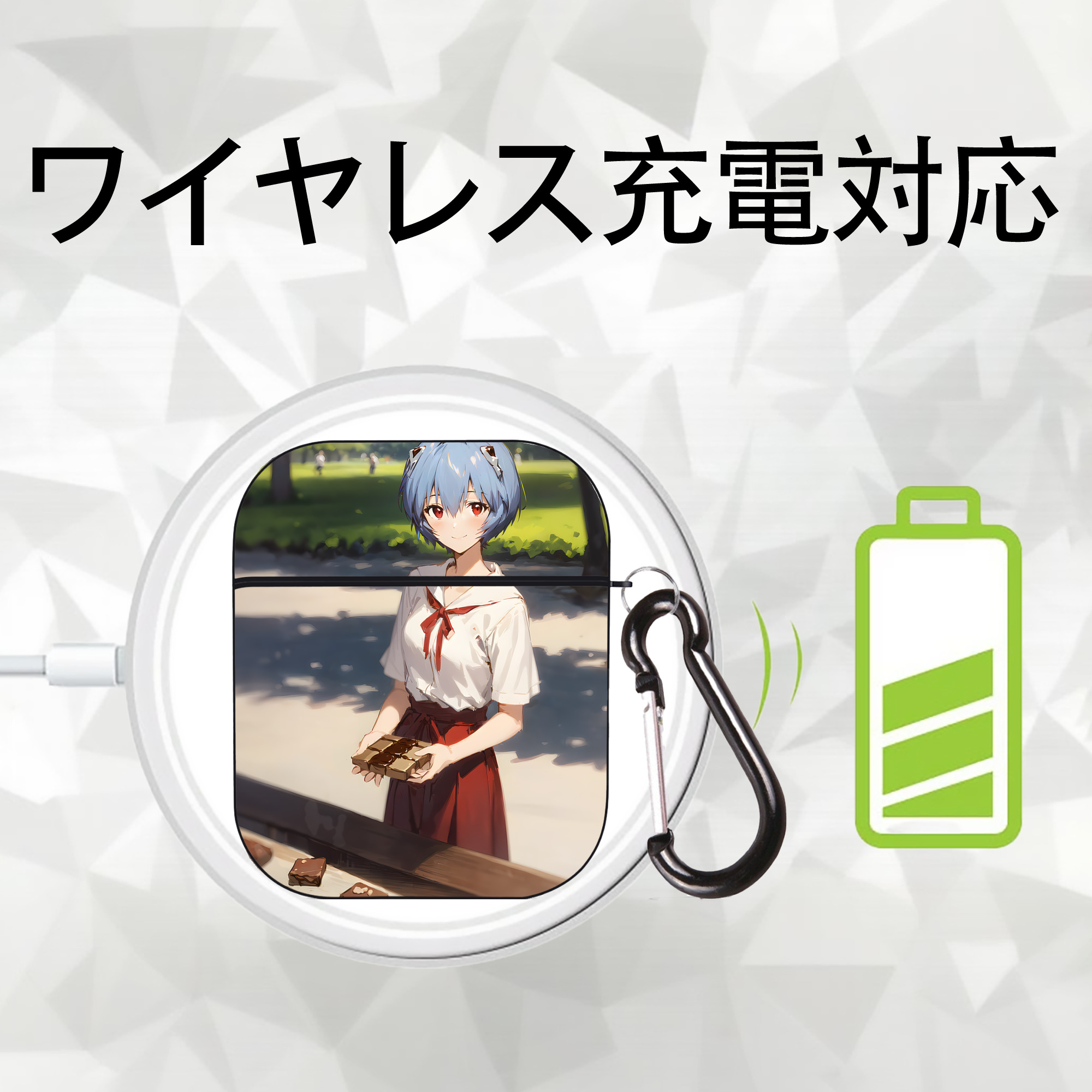 EVA 新世紀エヴァンゲリオン AirPods 第2世代保護ケース ハードシェル ブラック 耐衝撃・防指紋・カラビナ付き
