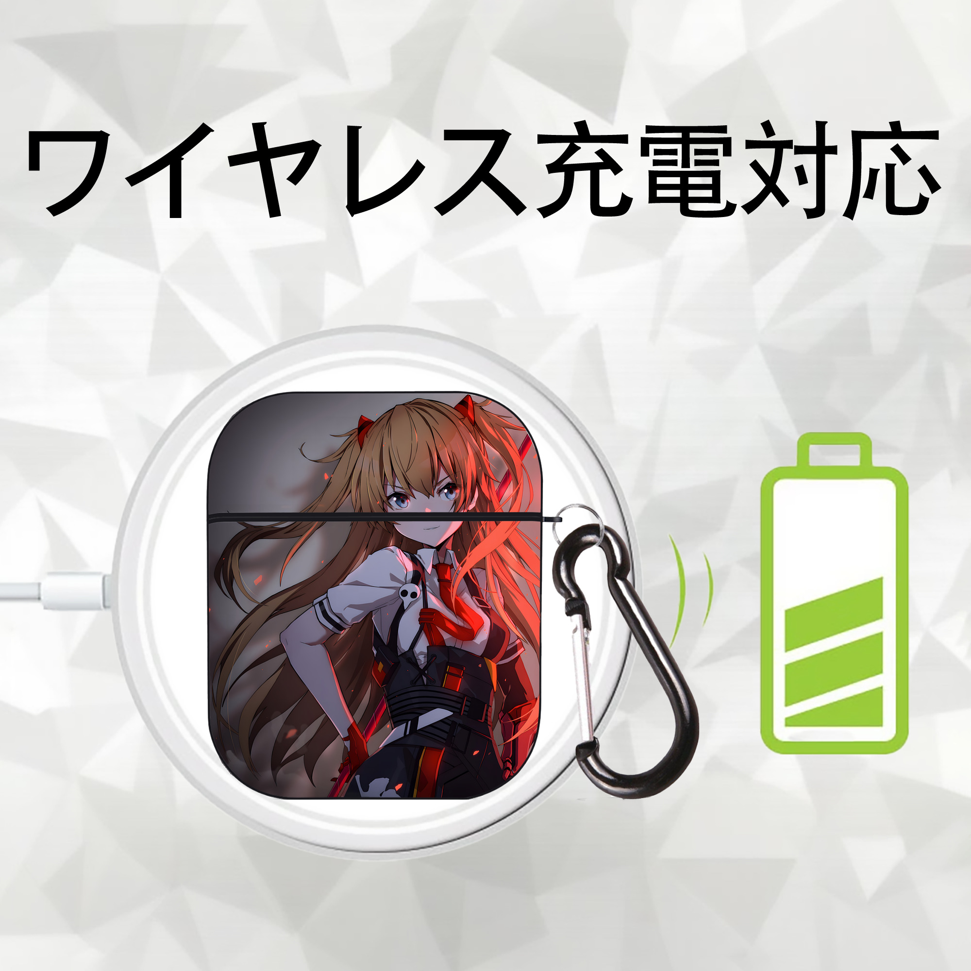 EVA 新世紀エヴァンゲリオン AirPods 第2世代保護ケース ハードシェル ブラック 耐衝撃・防指紋・カラビナ付き