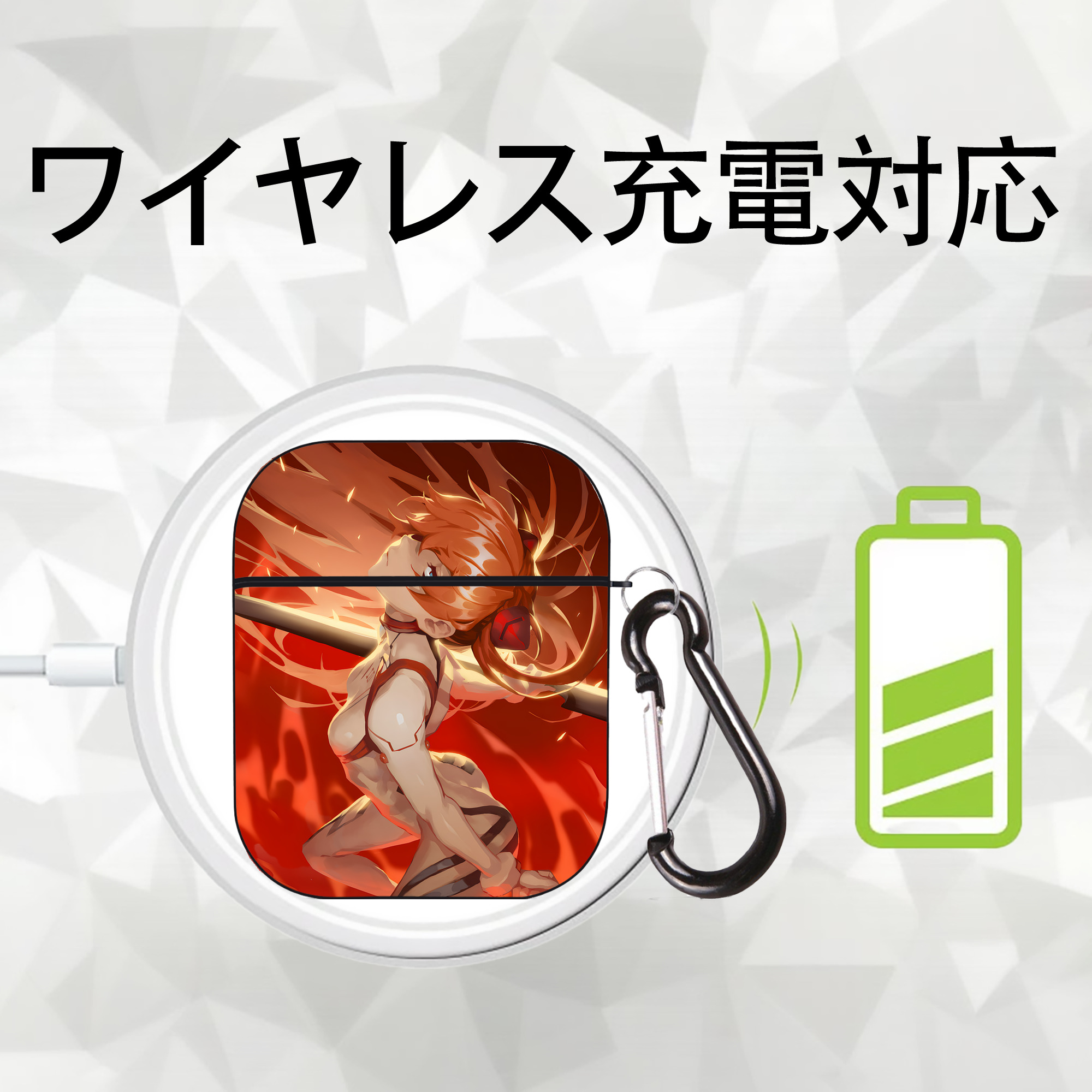 EVA 新世紀エヴァンゲリオン AirPods 第2世代保護ケース ハードシェル ブラック 耐衝撃・防指紋・カラビナ付き