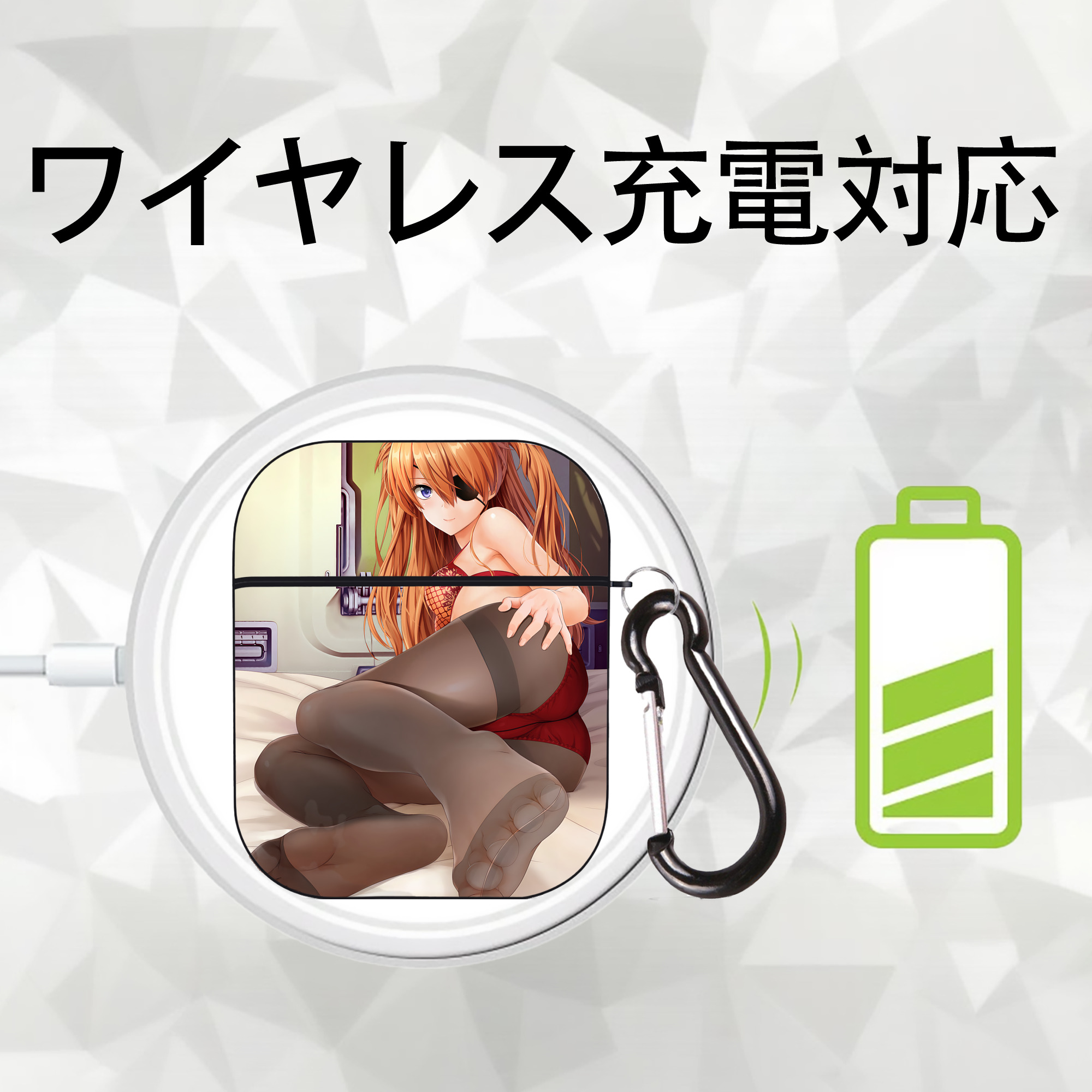EVA 新世紀エヴァンゲリオン AirPods 第2世代保護ケース ハードシェル ブラック 耐衝撃・防指紋・カラビナ付き