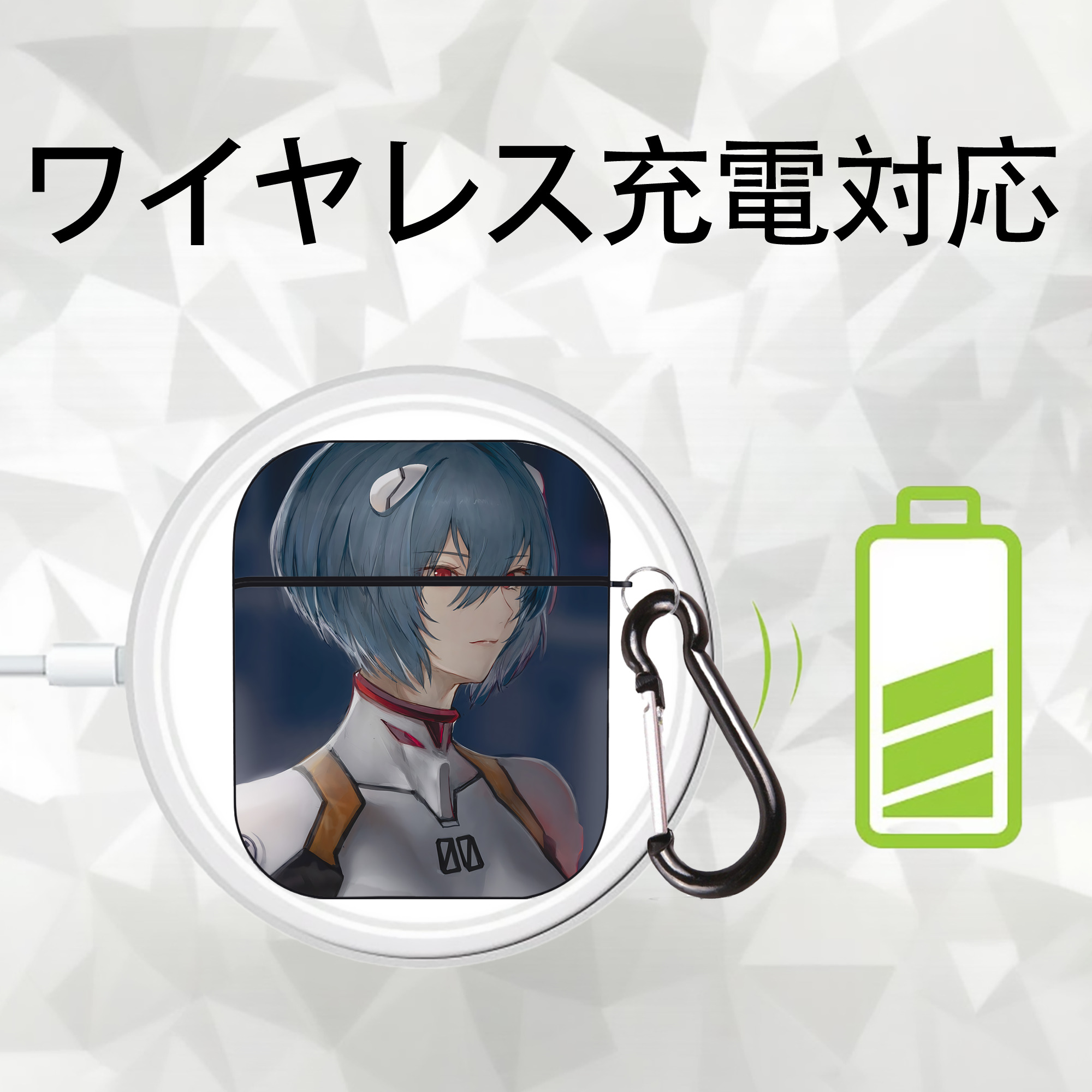 EVA 新世紀エヴァンゲリオン AirPods 第2世代保護ケース ハードシェル ブラック 耐衝撃・防指紋・カラビナ付き