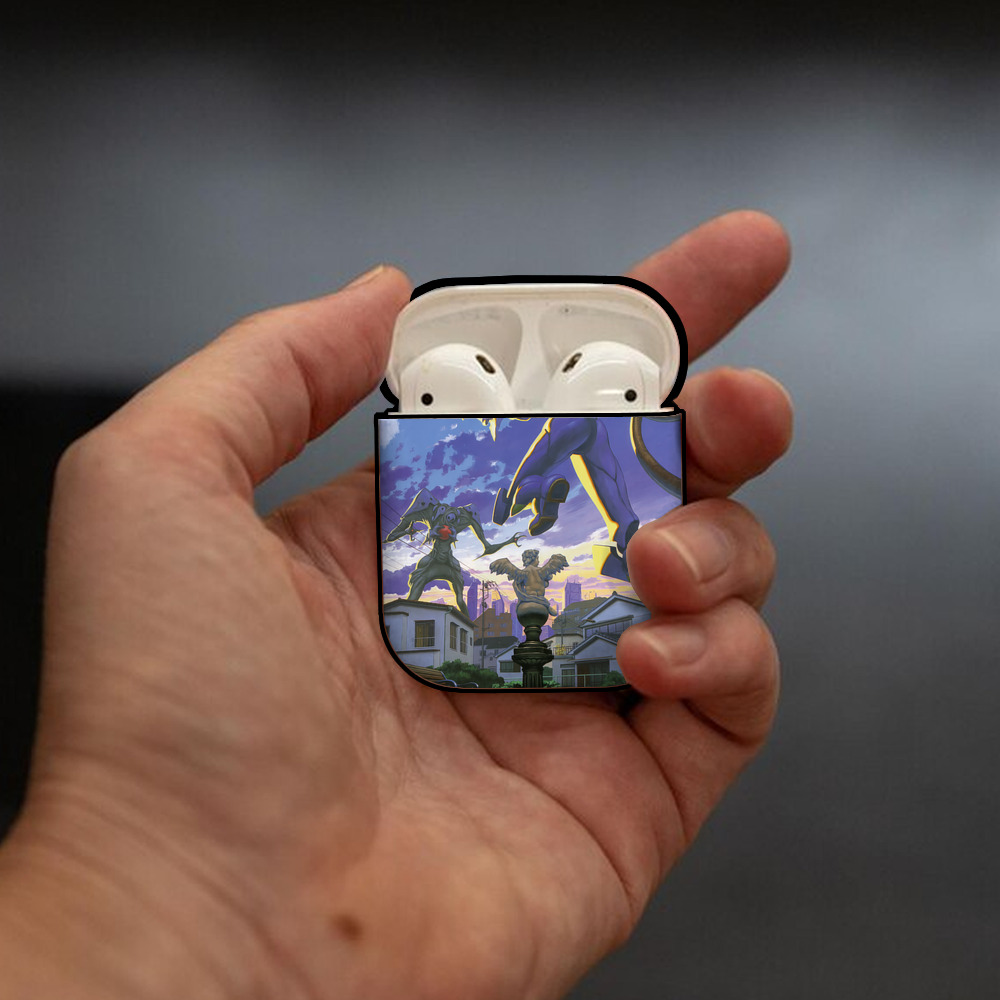 EVA 新世紀エヴァンゲリオン AirPods 第2世代保護ケース ハードシェル ブラック 耐衝撃・防指紋・カラビナ付き