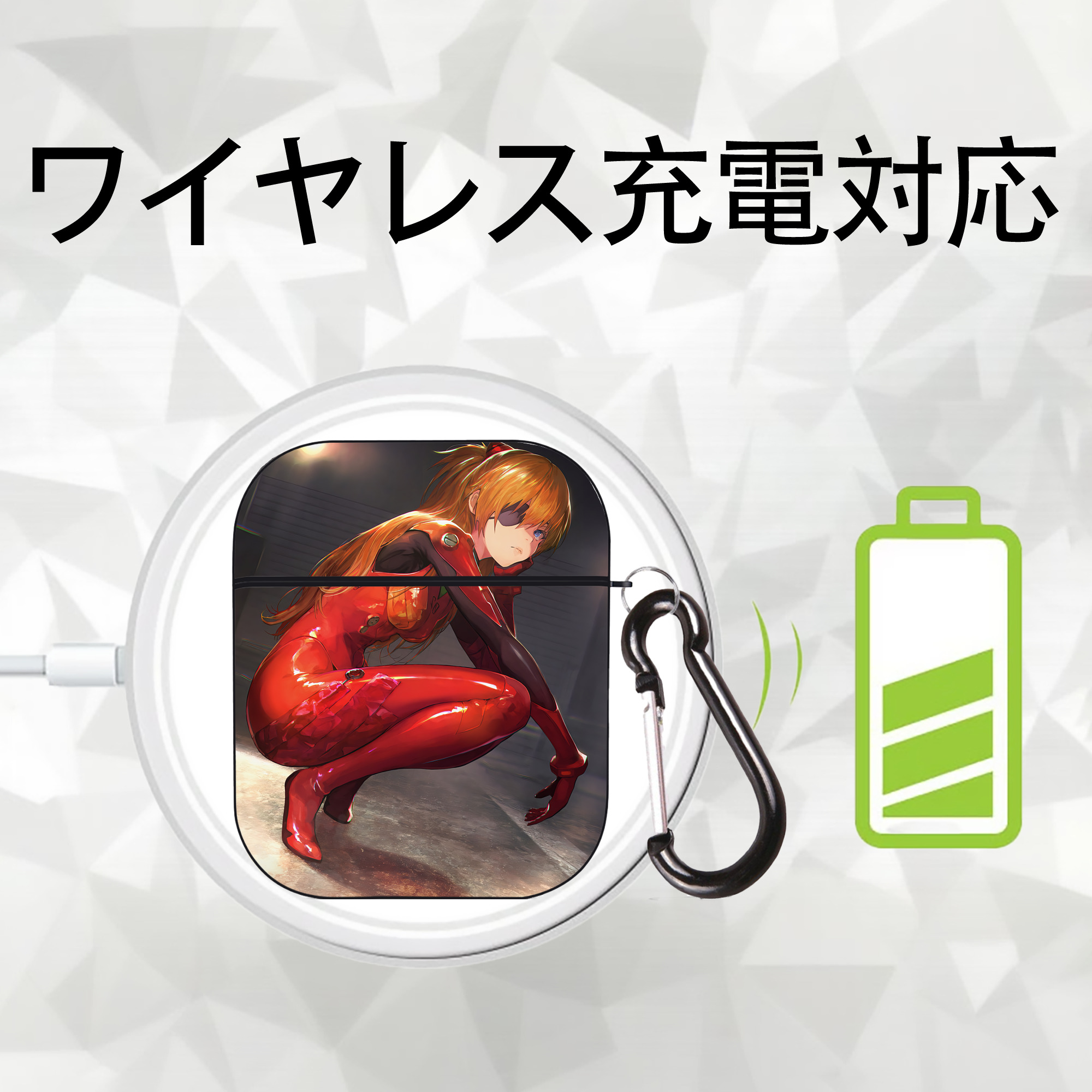 EVA 新世紀エヴァンゲリオン AirPods 第2世代保護ケース ハードシェル ブラック 耐衝撃・防指紋・カラビナ付き