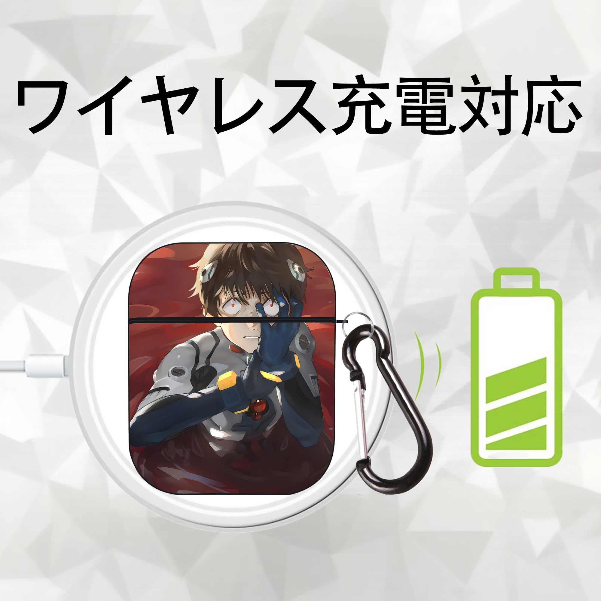 EVA 新世紀エヴァンゲリオン AirPods 第2世代保護ケース ハードシェル ブラック 耐衝撃・防指紋・カラビナ付き