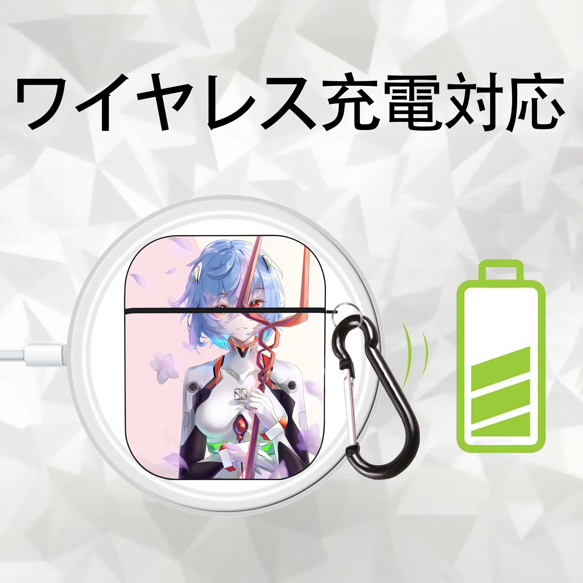 EVA 新世紀エヴァンゲリオン AirPods 第2世代保護ケース ハードシェル ブラック 耐衝撃・防指紋・カラビナ付き