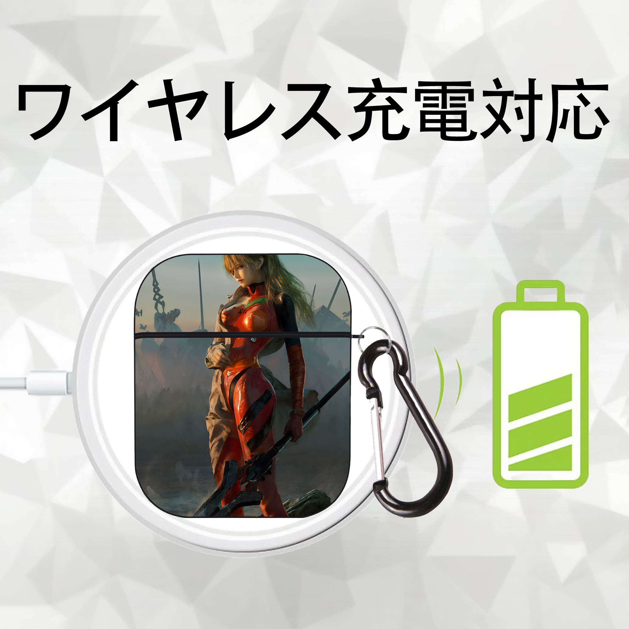 EVA 新世紀エヴァンゲリオン AirPods 第2世代保護ケース ハードシェル ブラック 耐衝撃・防指紋・カラビナ付き