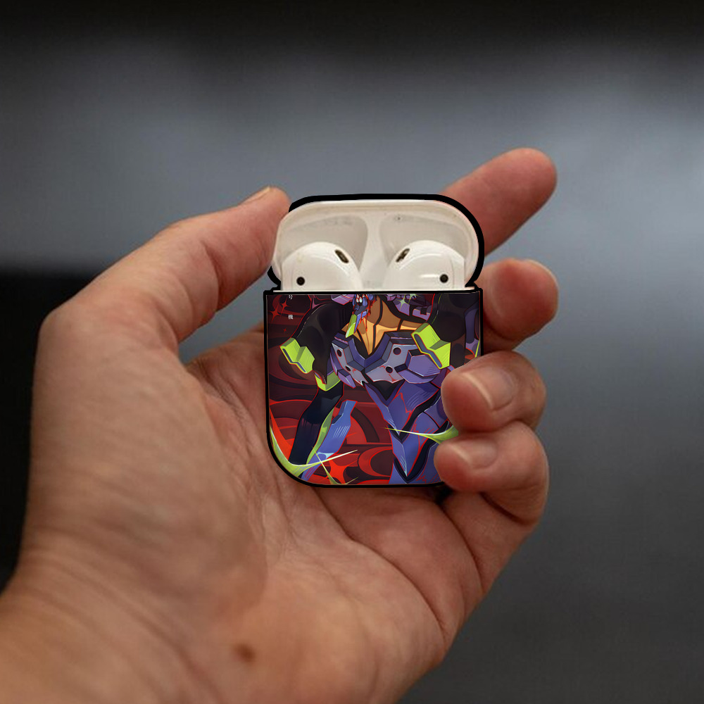 EVA 新世紀エヴァンゲリオン AirPods 第2世代保護ケース ハードシェル ブラック 耐衝撃・防指紋・カラビナ付き