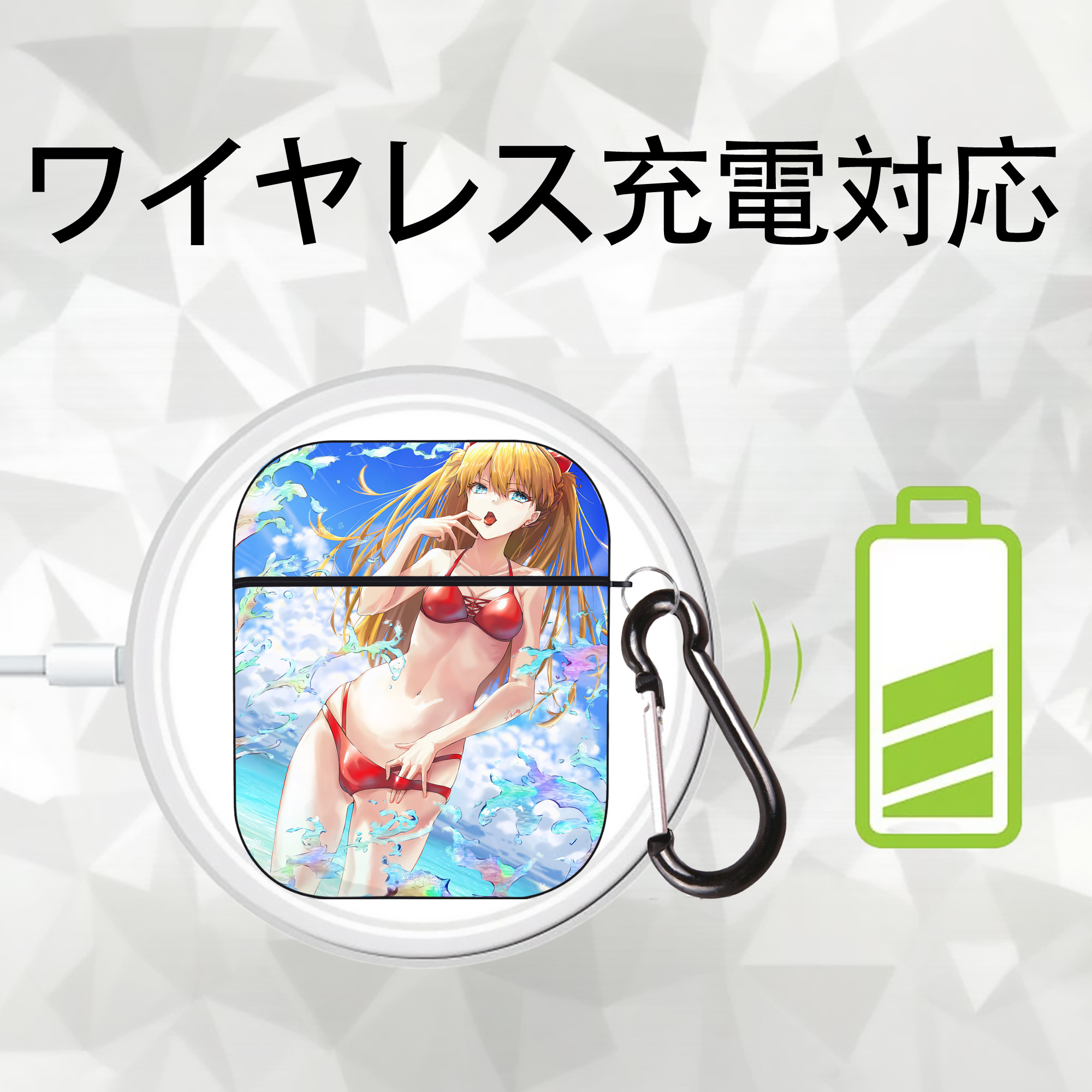 EVA 新世紀エヴァンゲリオン AirPods 第2世代保護ケース ハードシェル ブラック 耐衝撃・防指紋・カラビナ付き