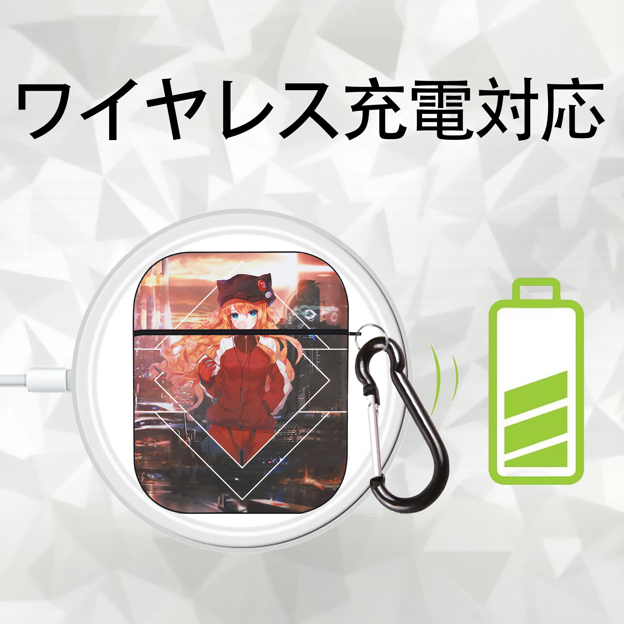 EVA 新世紀エヴァンゲリオン AirPods 第2世代保護ケース ハードシェル ブラック 耐衝撃・防指紋・カラビナ付き