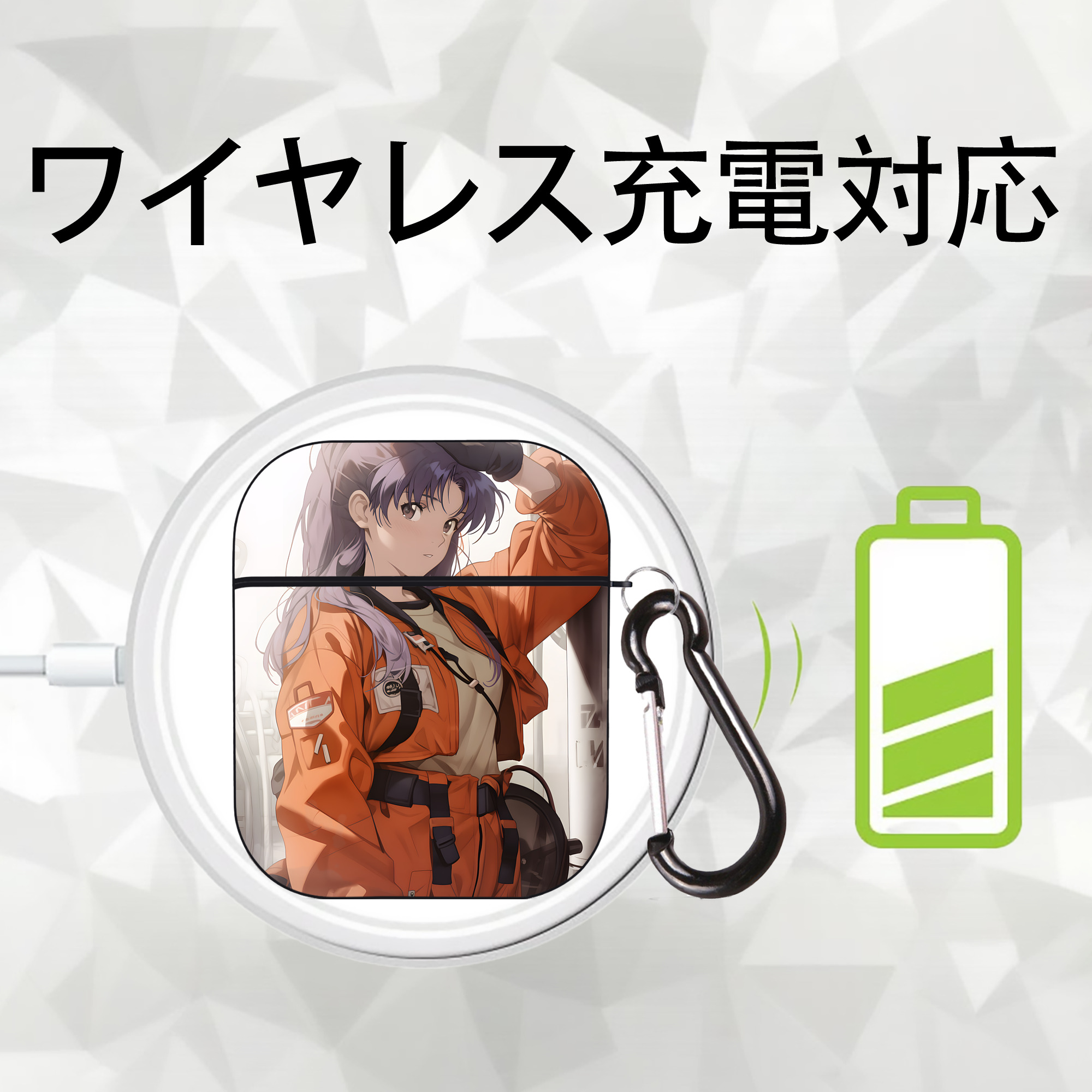 EVA 新世紀エヴァンゲリオン AirPods 第2世代保護ケース ハードシェル ブラック 耐衝撃・防指紋・カラビナ付き