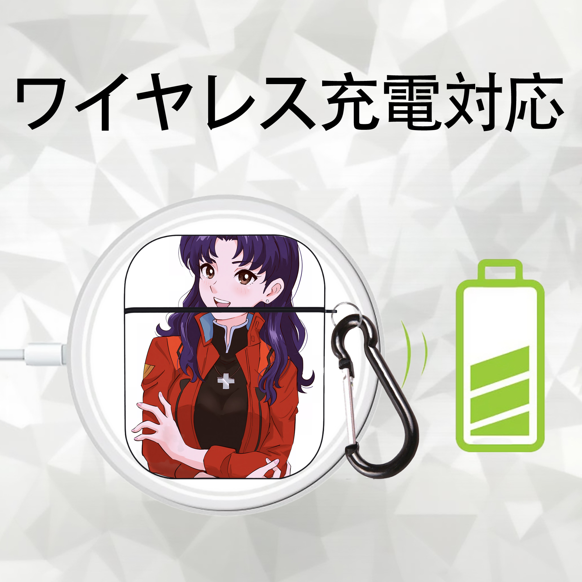EVA 新世紀エヴァンゲリオン AirPods 第2世代保護ケース ハードシェル ブラック 耐衝撃・防指紋・カラビナ付き