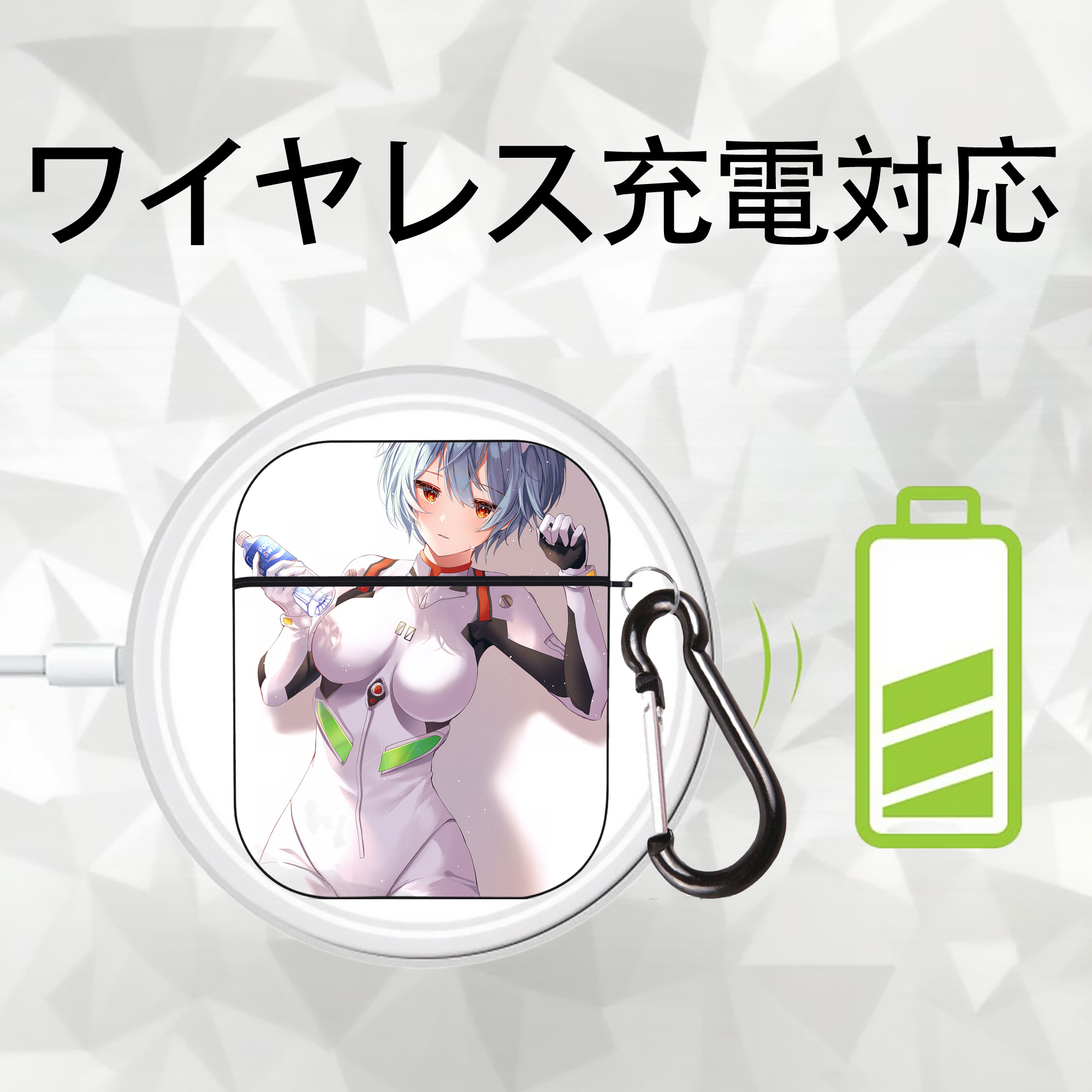 EVA 新世紀エヴァンゲリオン AirPods 第2世代保護ケース ハードシェル ブラック 耐衝撃・防指紋・カラビナ付き