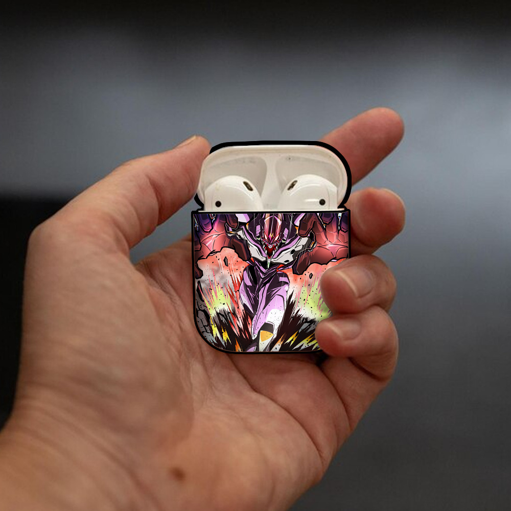 EVA 新世紀エヴァンゲリオン AirPods 第2世代保護ケース ハードシェル ブラック 耐衝撃・防指紋・カラビナ付き