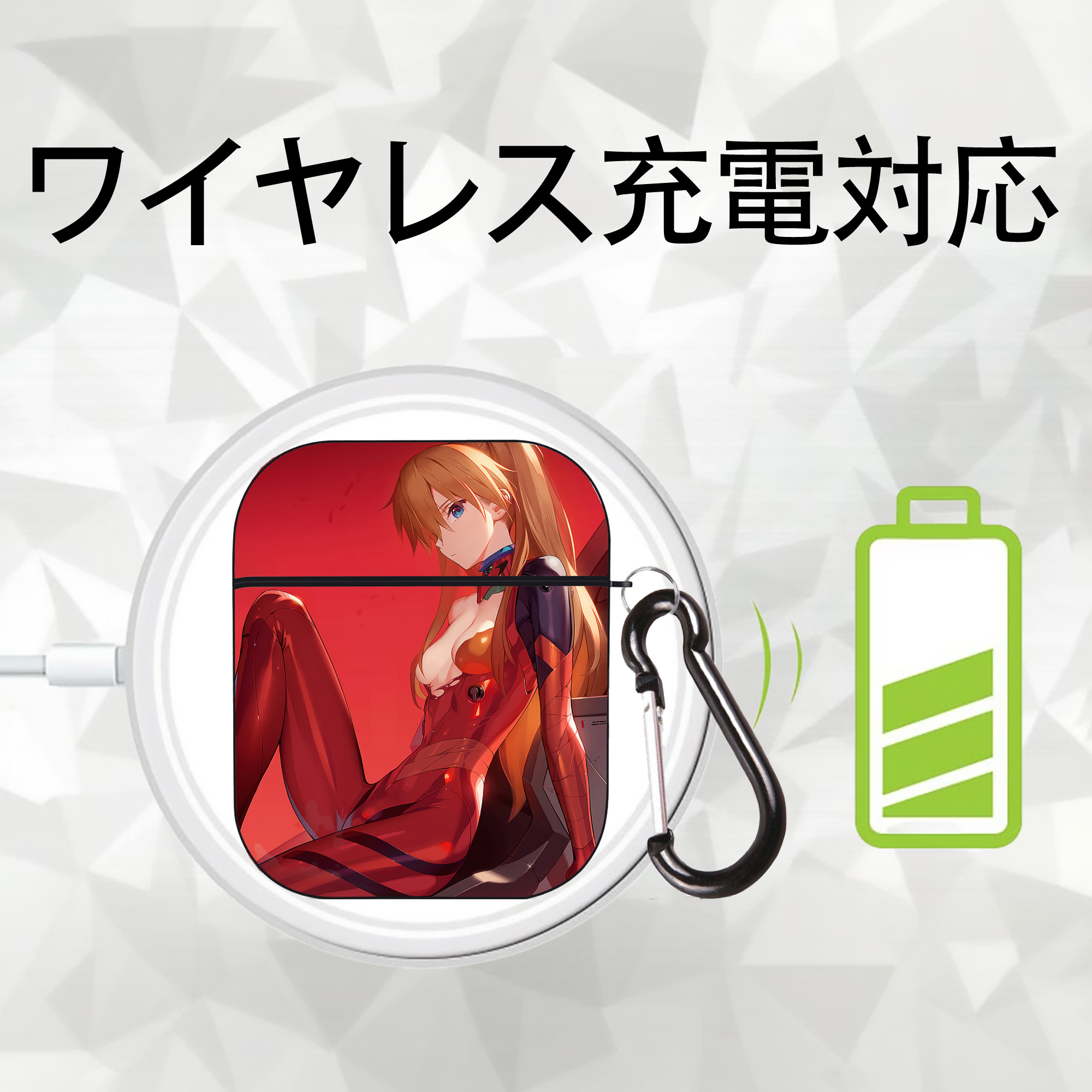 EVA 新世紀エヴァンゲリオン AirPods 第2世代保護ケース ハードシェル ブラック 耐衝撃・防指紋・カラビナ付き