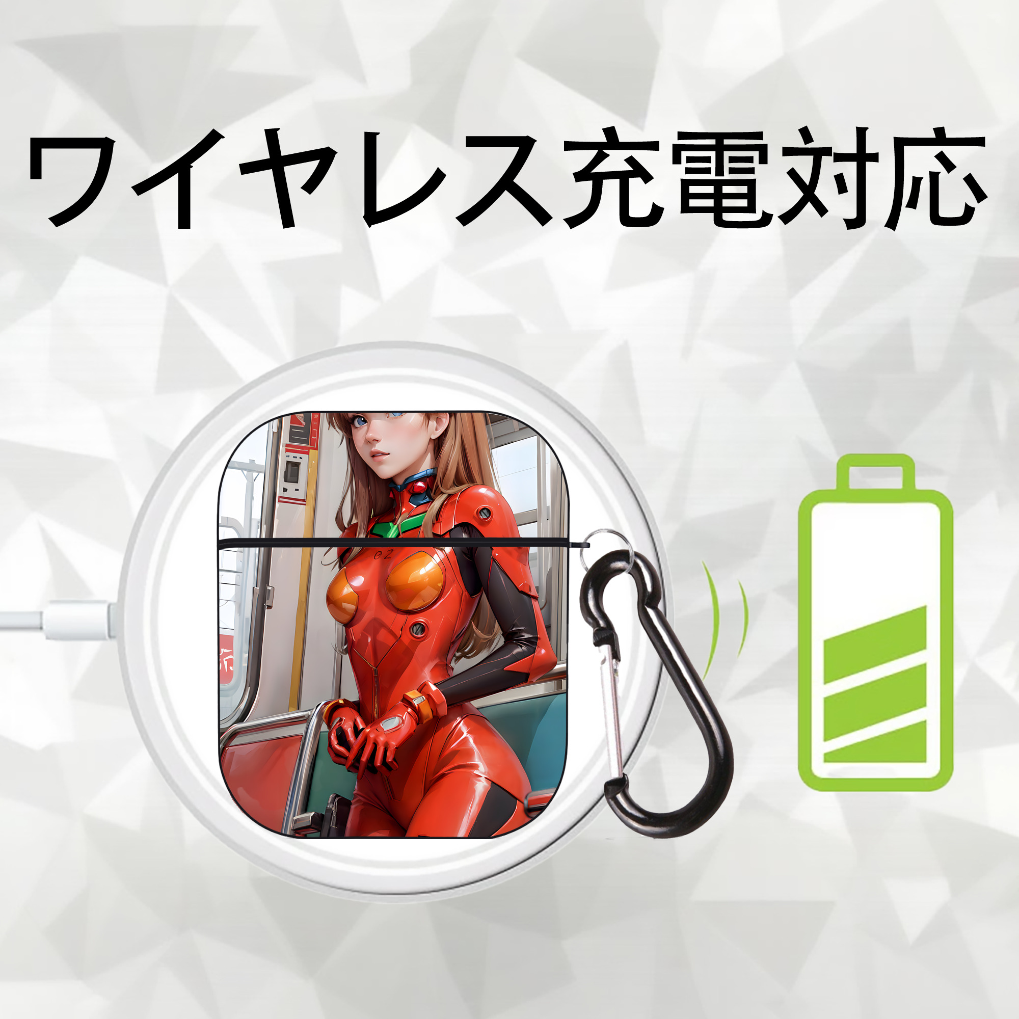 EVA 新世紀エヴァンゲリオン AirPods 第2世代保護ケース ハードシェル ブラック 耐衝撃・防指紋・カラビナ付き