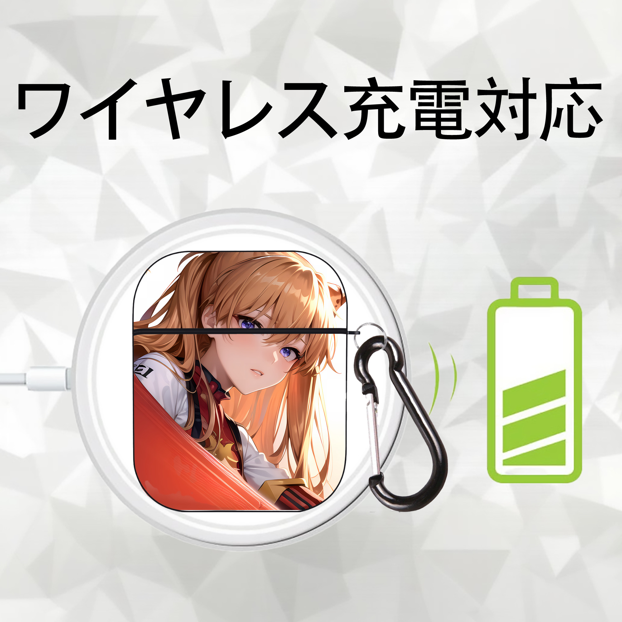 EVA 新世紀エヴァンゲリオン AirPods 第2世代保護ケース ハードシェル ブラック 耐衝撃・防指紋・カラビナ付き
