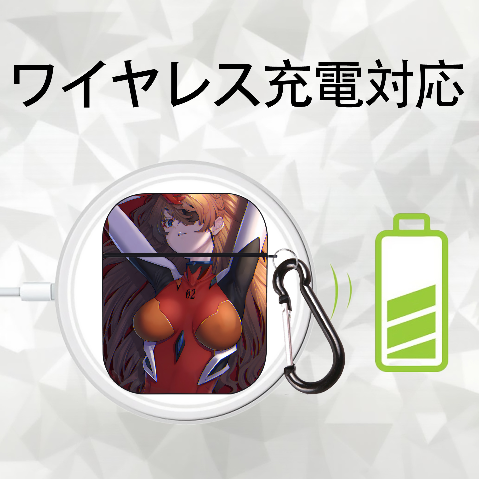 EVA 新世紀エヴァンゲリオン AirPods 第2世代保護ケース ハードシェル ブラック 耐衝撃・防指紋・カラビナ付き