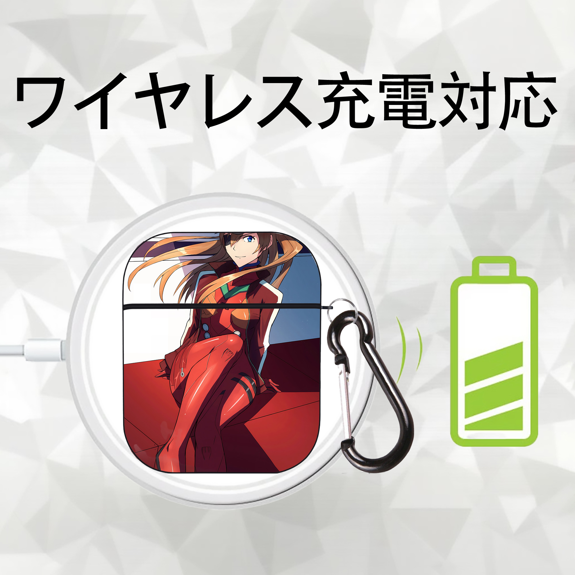 EVA 新世紀エヴァンゲリオン AirPods 第2世代保護ケース ハードシェル ブラック 耐衝撃・防指紋・カラビナ付き