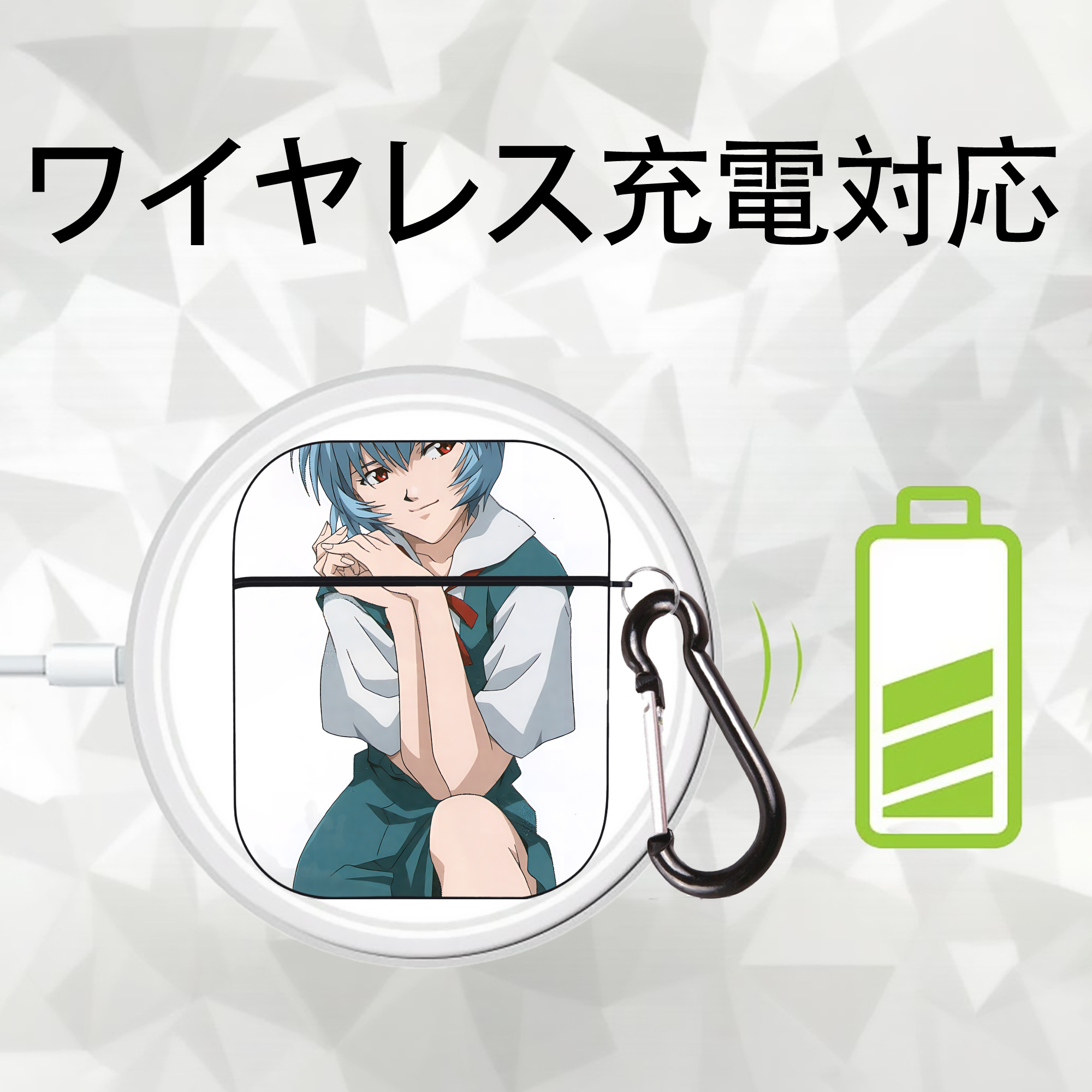 EVA 新世紀エヴァンゲリオン AirPods 第2世代保護ケース ハードシェル ブラック 耐衝撃・防指紋・カラビナ付き