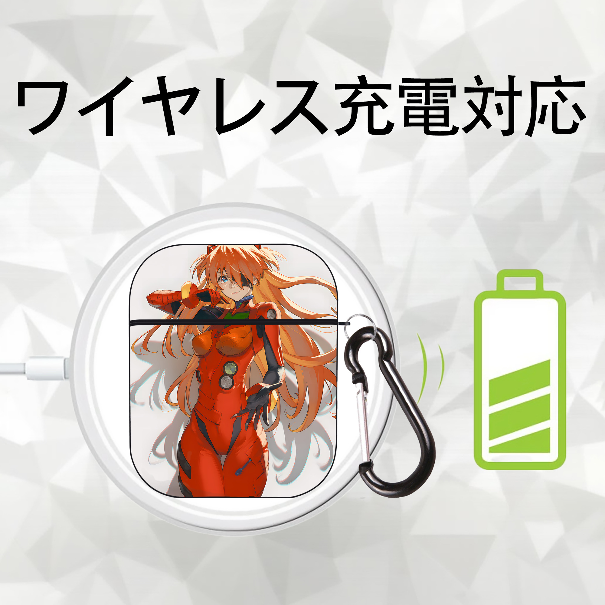 EVA 新世紀エヴァンゲリオン AirPods 第2世代保護ケース ハードシェル ブラック 耐衝撃・防指紋・カラビナ付き