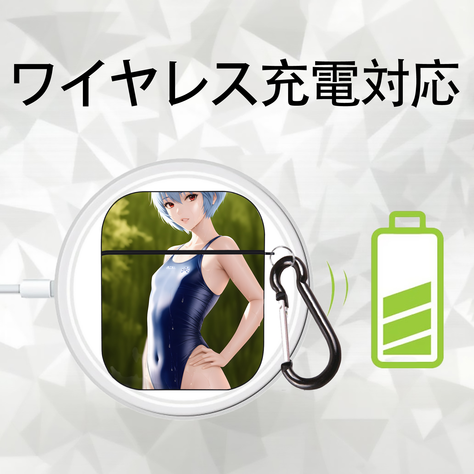 EVA 新世紀エヴァンゲリオン AirPods 第2世代保護ケース ハードシェル ブラック 耐衝撃・防指紋・カラビナ付き