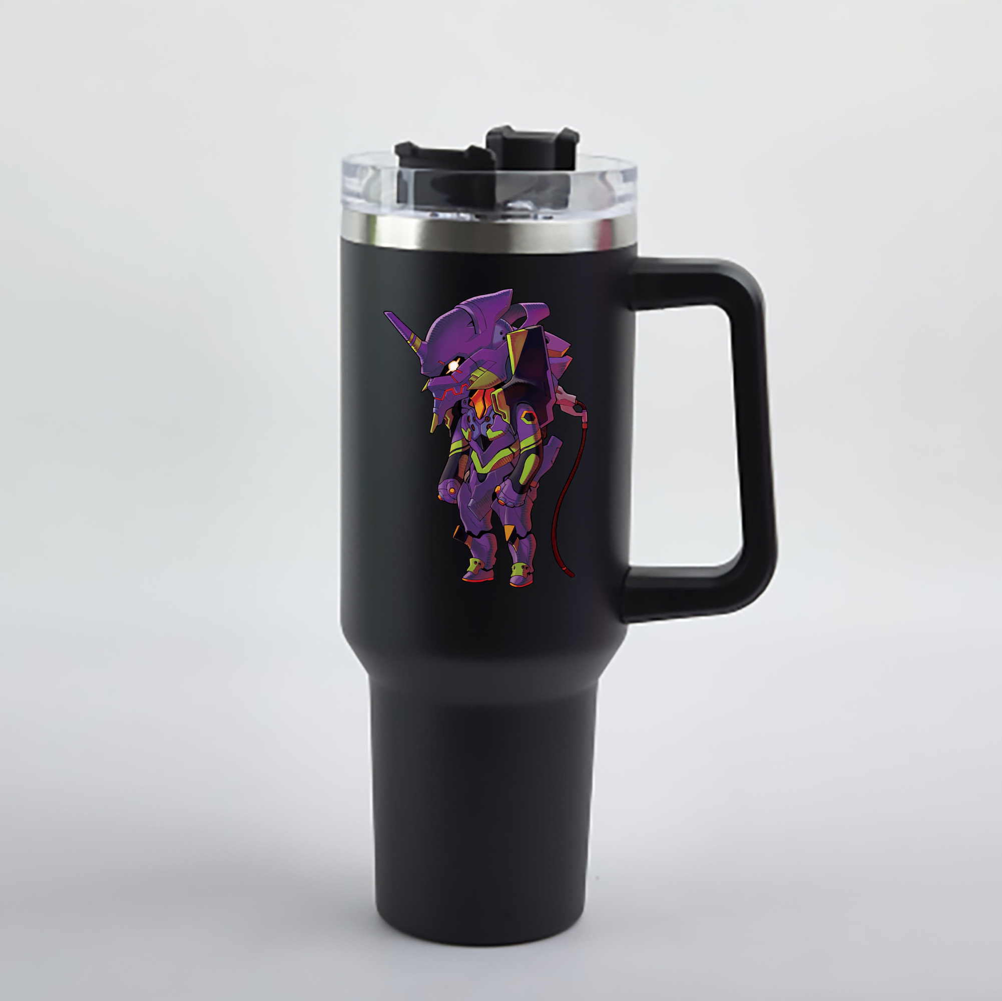 （画像用） EVA 新世紀エヴァンゲリオン 1200mL車用タンブラー - クリスタルステッカー（プラスチックストロー付き）