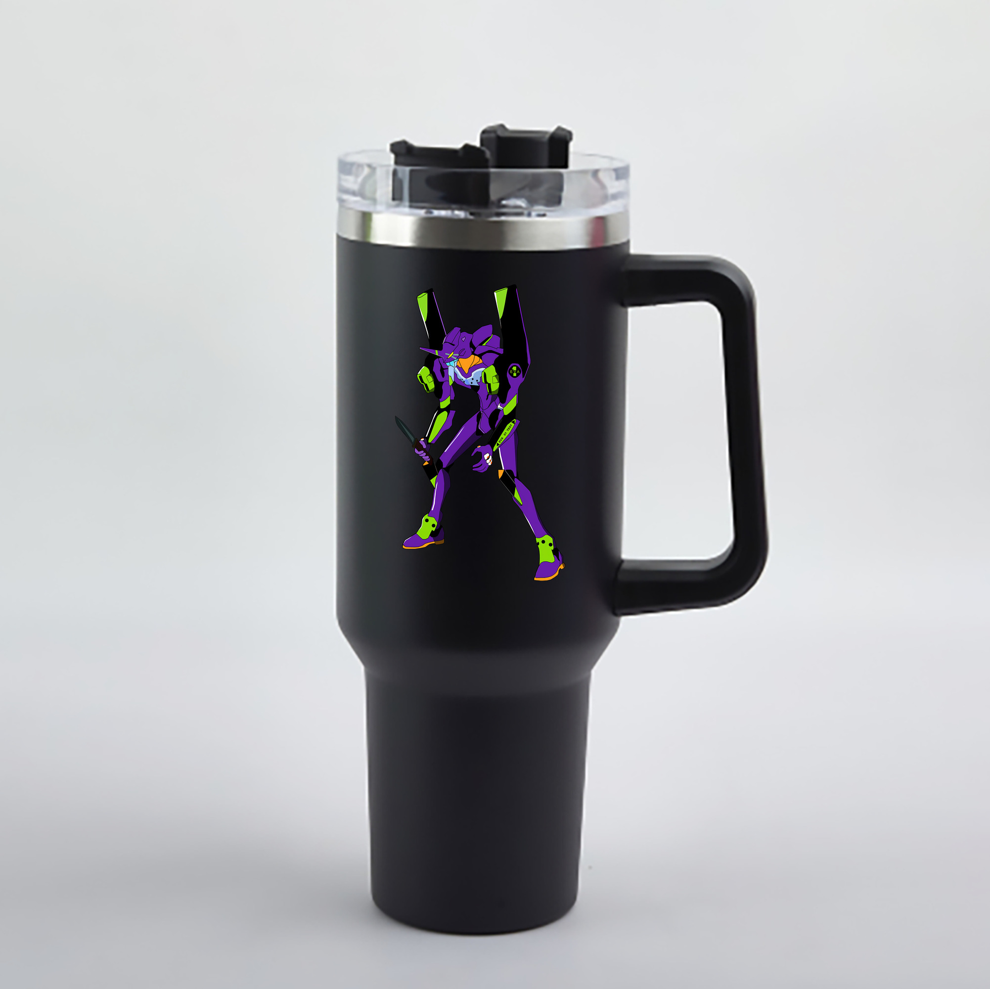 （画像用） EVA 新世紀エヴァンゲリオン 1200mL車用タンブラー - クリスタルステッカー（プラスチックストロー付き）