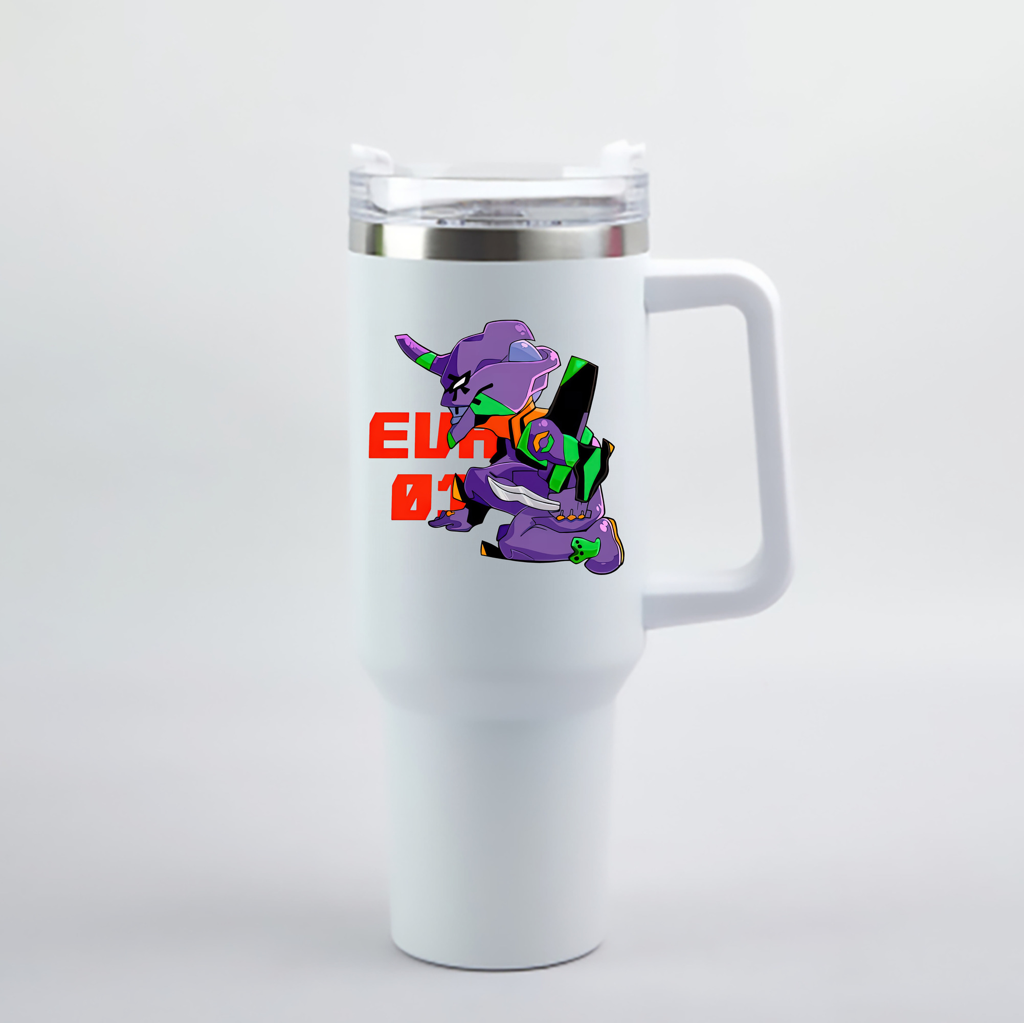（画像用） EVA 新世紀エヴァンゲリオン 1200mL車用タンブラー - クリスタルステッカー（プラスチックストロー付き）