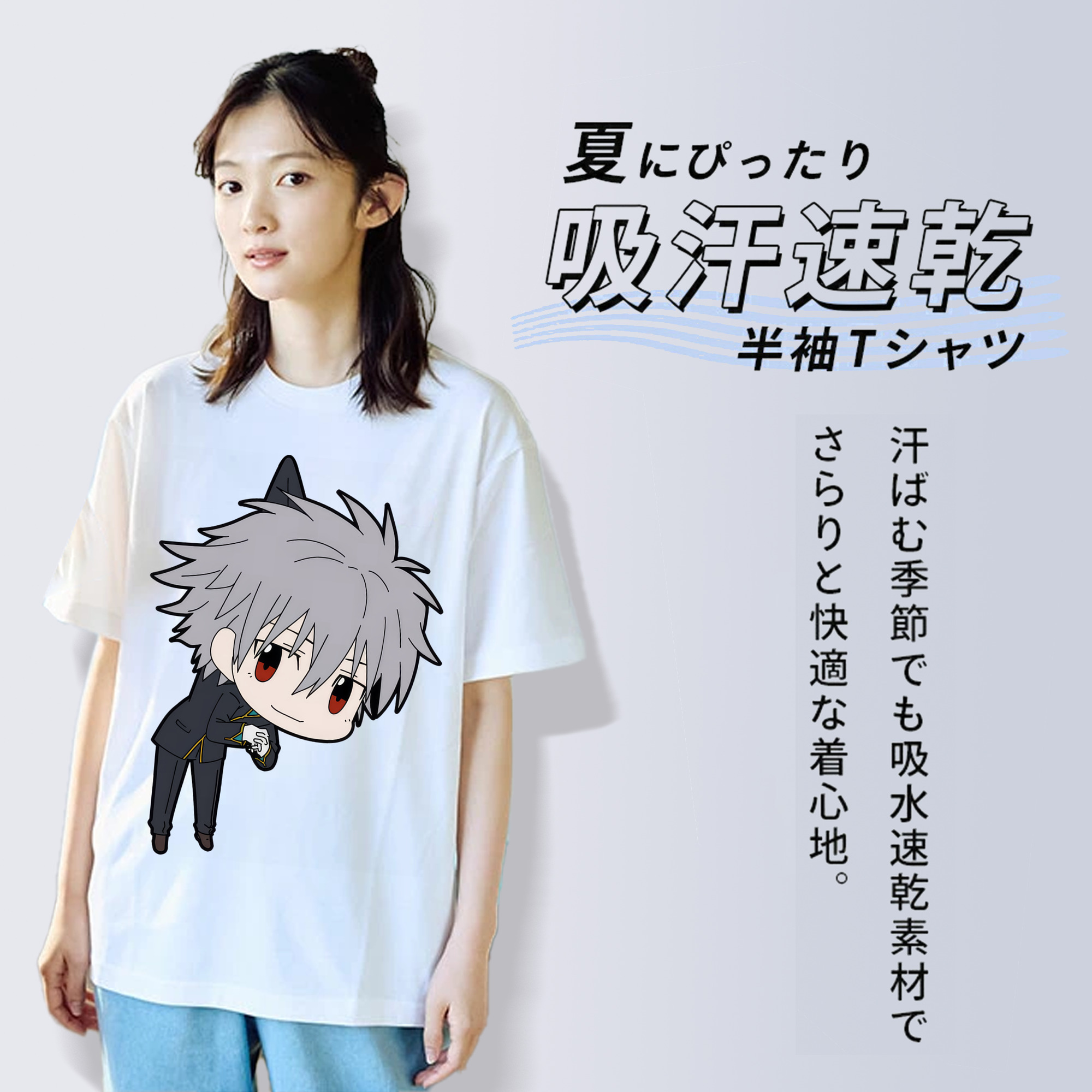 EVA 新世紀エヴァンゲリオン 綿100％半袖Tシャツ（フロントプリント）