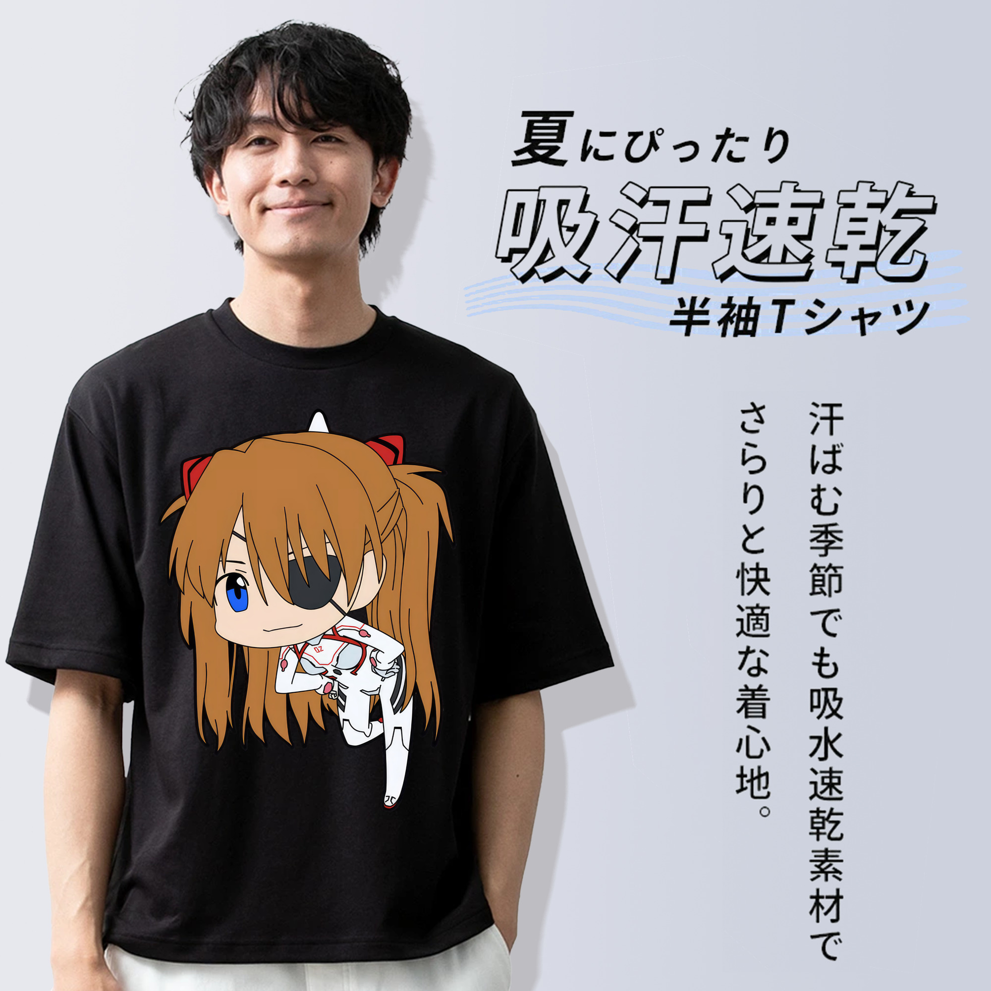 EVA 新世紀エヴァンゲリオン 綿100％半袖Tシャツ（フロントプリント）