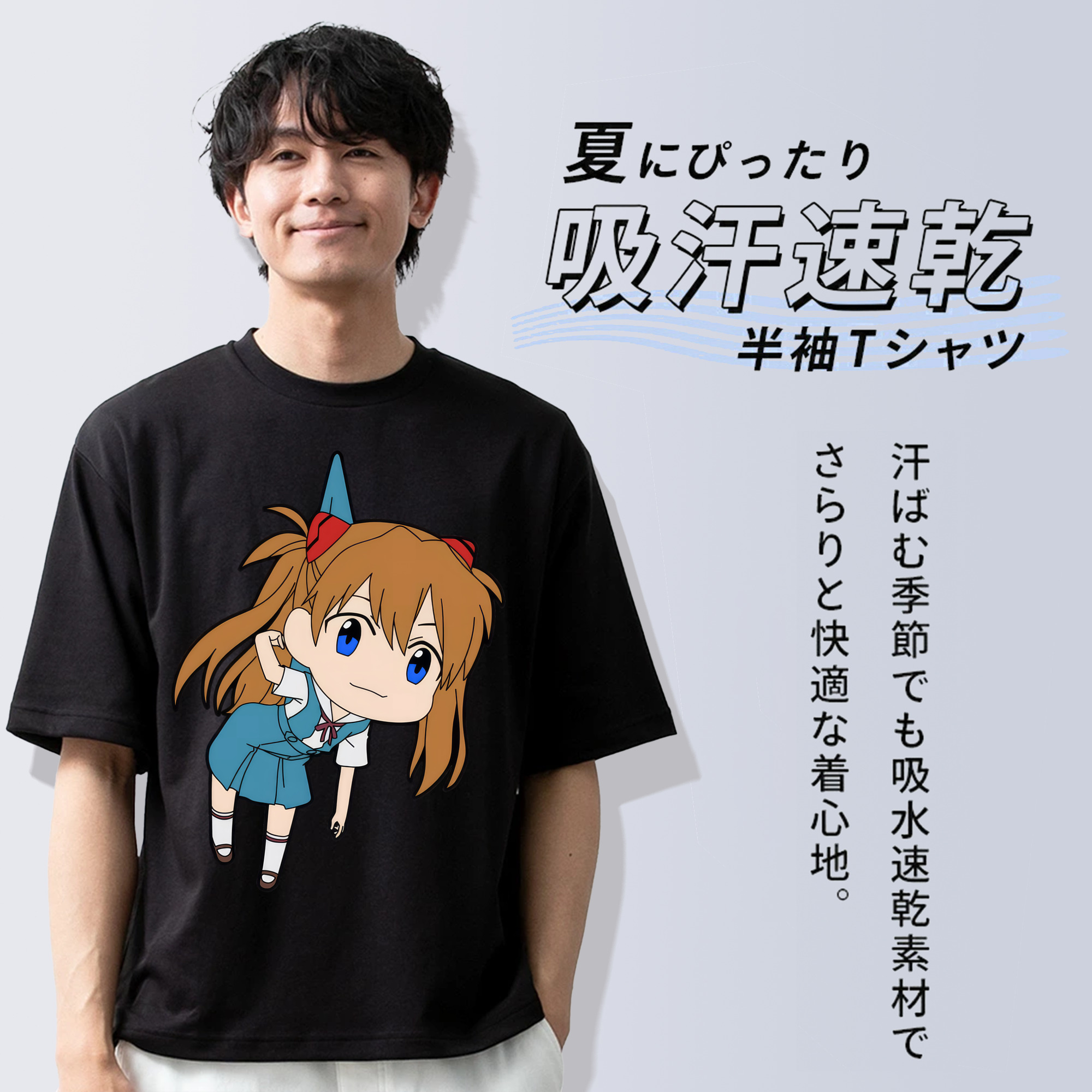 EVA 新世紀エヴァンゲリオン 綿100％半袖Tシャツ（フロントプリント）