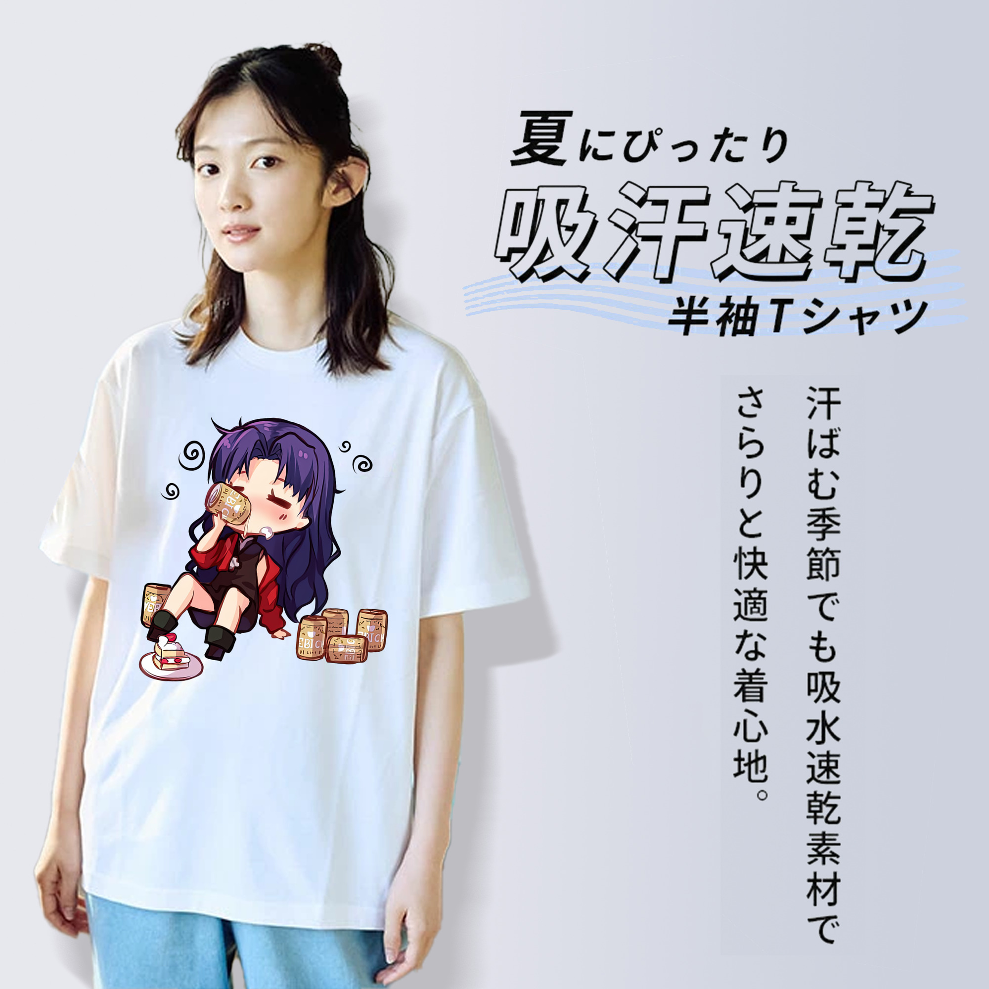 EVA 新世紀エヴァンゲリオン 綿100％半袖Tシャツ（フロントプリント）