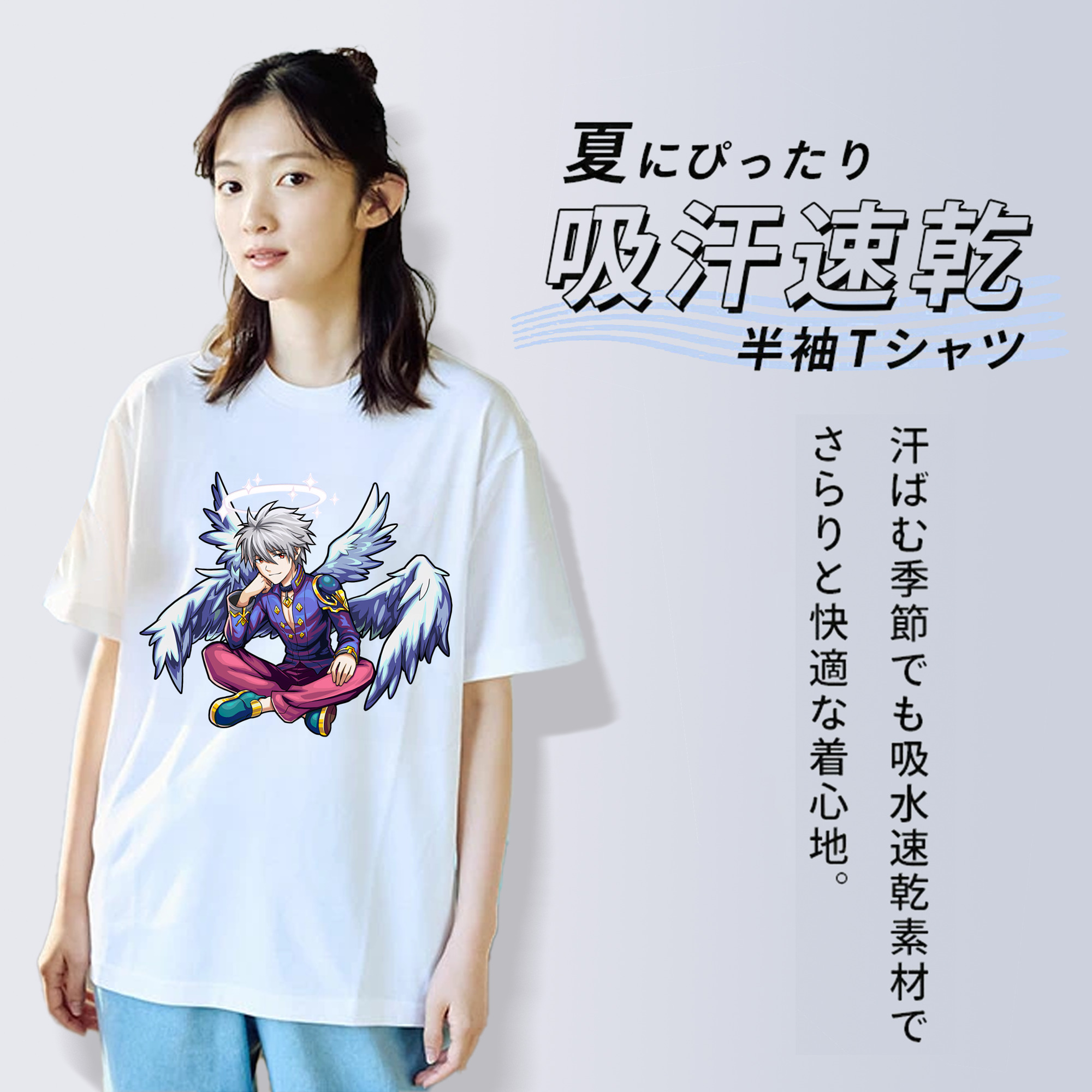 EVA 新世紀エヴァンゲリオン 綿100％半袖Tシャツ（フロントプリント）
