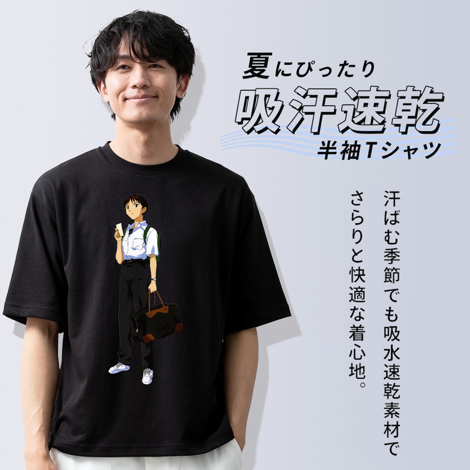 EVA 新世紀エヴァンゲリオン 綿100％半袖Tシャツ（フロントプリント）