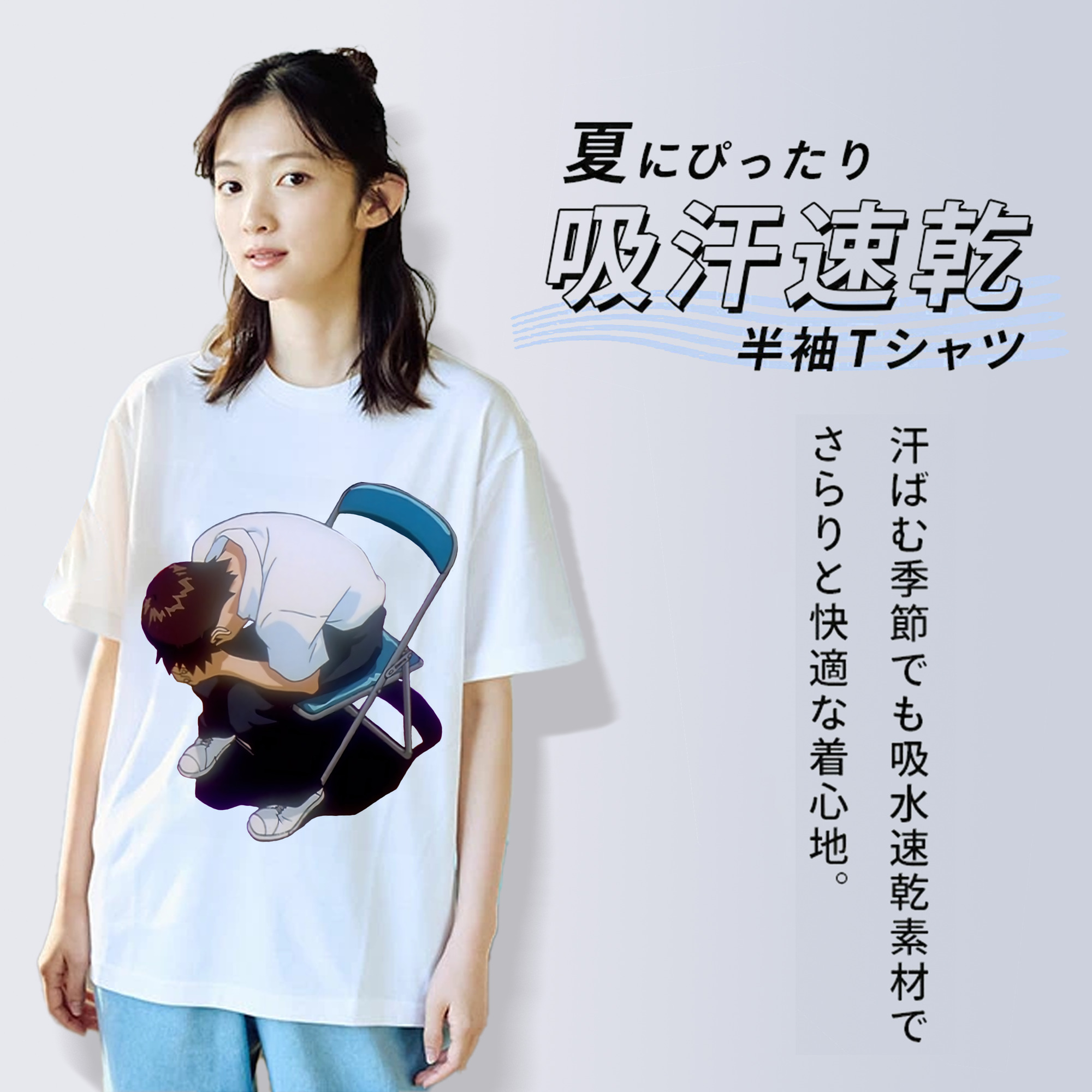 EVA 新世紀エヴァンゲリオン 綿100％半袖Tシャツ（フロントプリント）