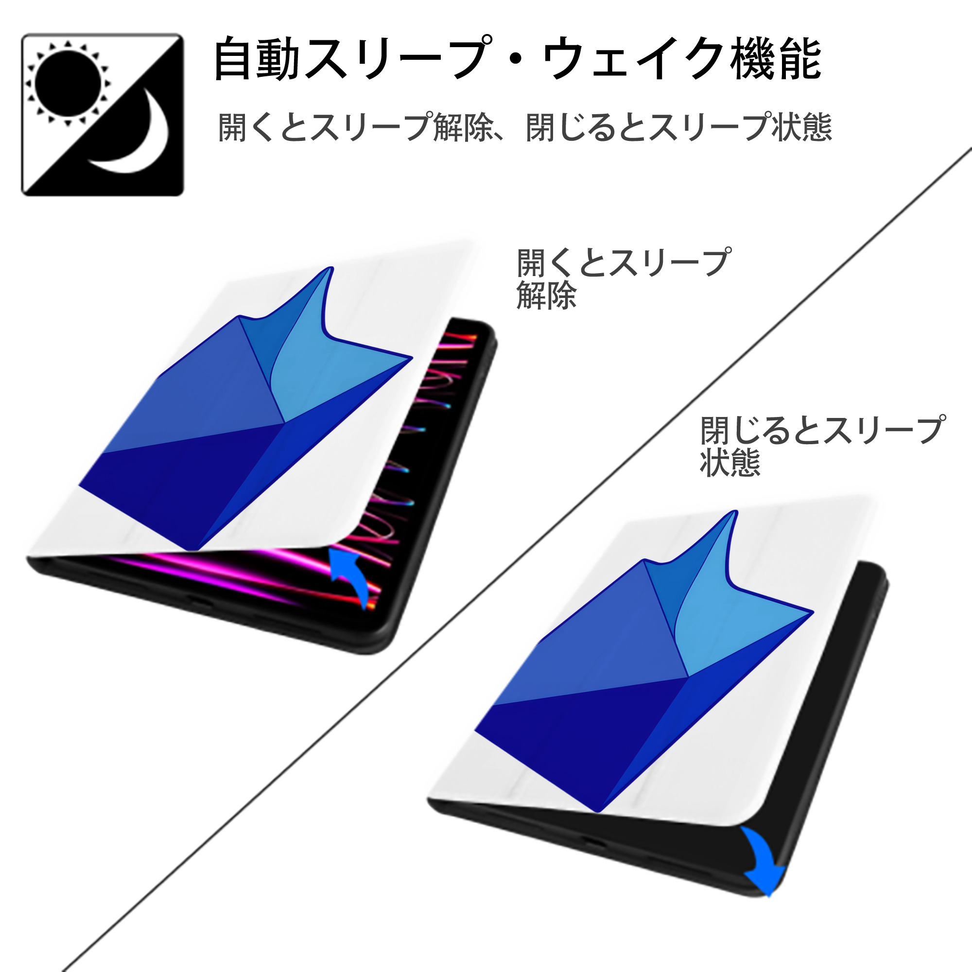 EVA 新世紀エヴァンゲリオン IPad ケース ペン収納付き 三つ折りスタンド PUレザー×シリコン 対応機種9.5/10.5/10.9インチ