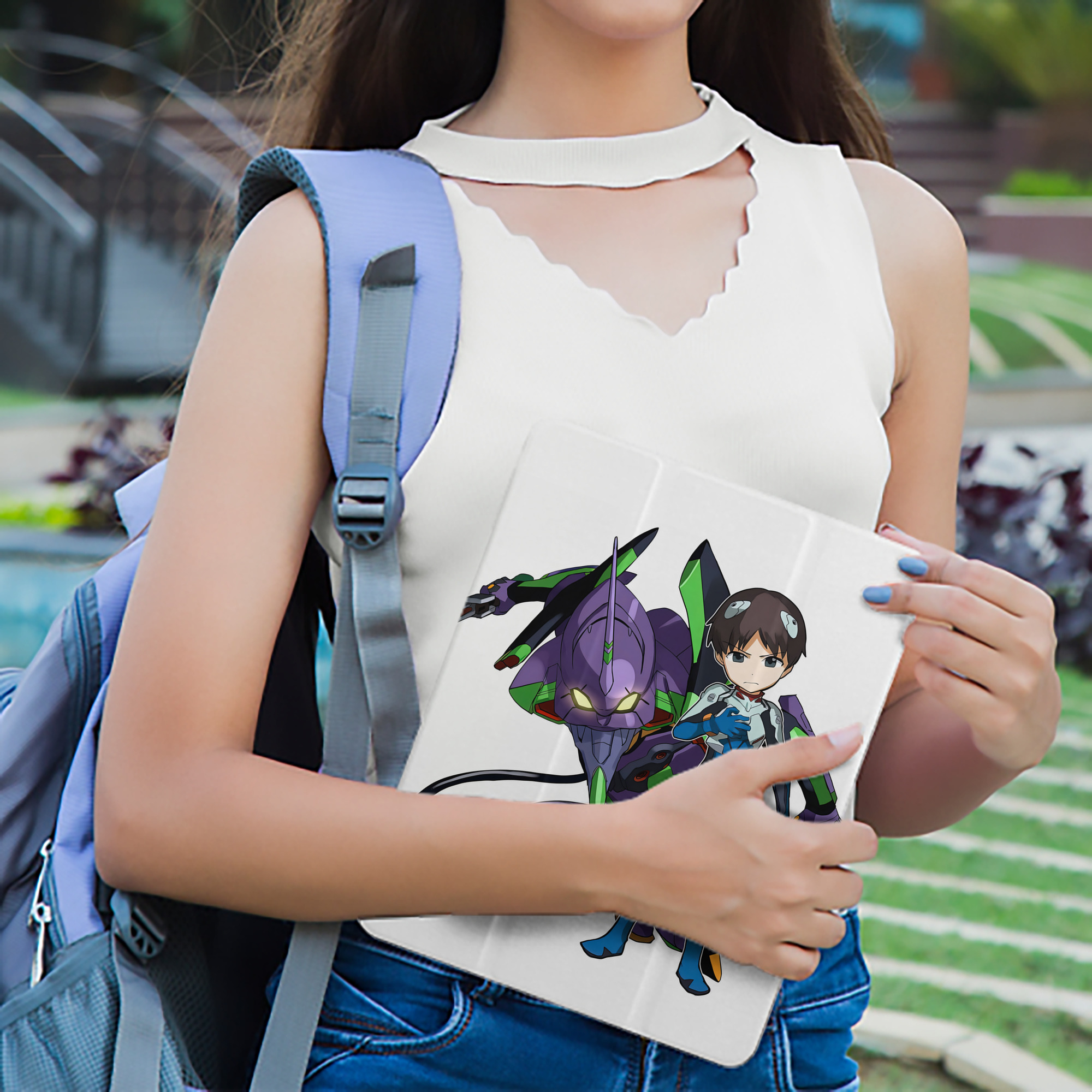 EVA 新世紀エヴァンゲリオン IPad ケース ペン収納付き 三つ折りスタンド PUレザー×シリコン 対応機種9.5/10.5/10.9インチ