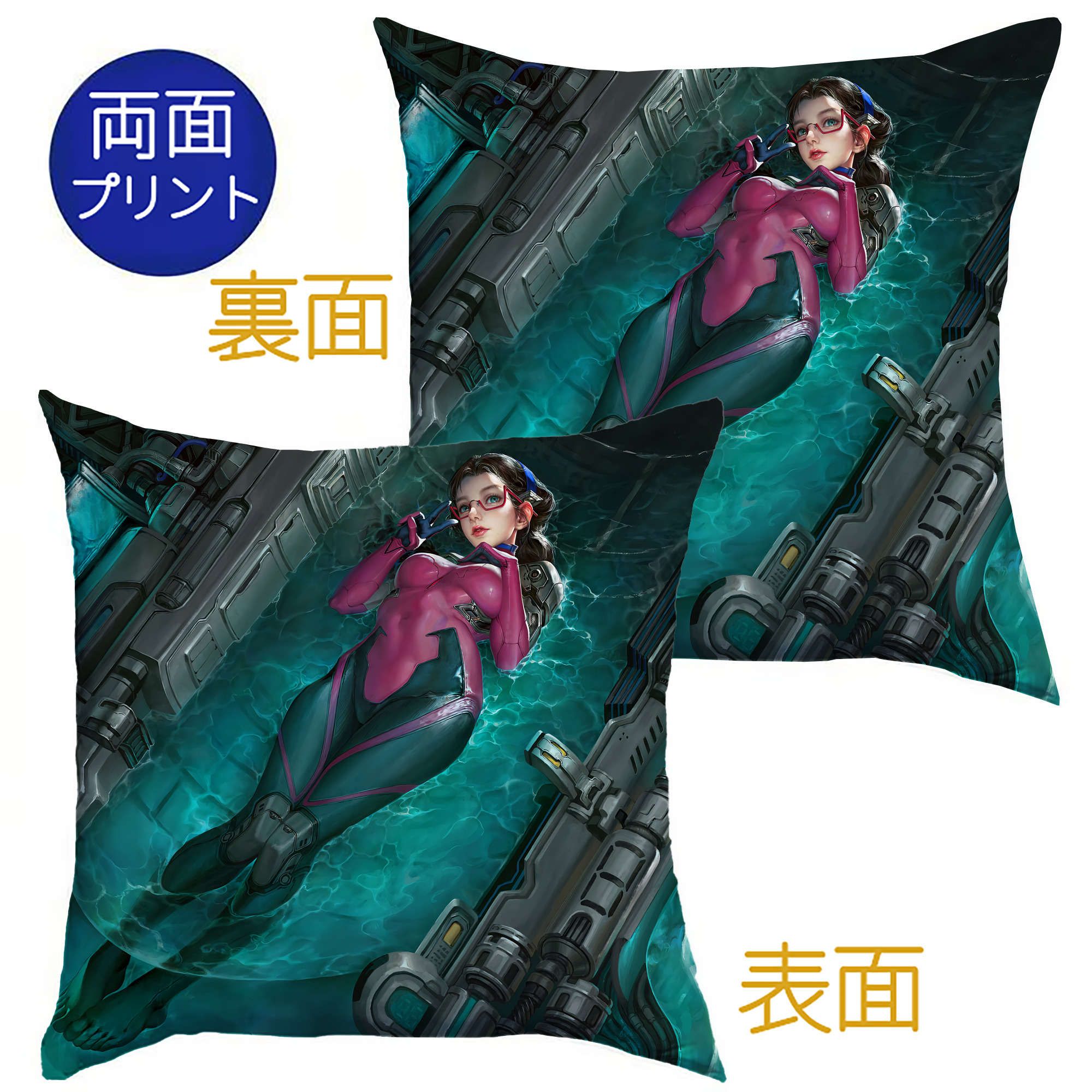 （画像用） EVA 新世紀エヴァンゲリオン クッションカバー＆本体セット（ポリエステル素材）