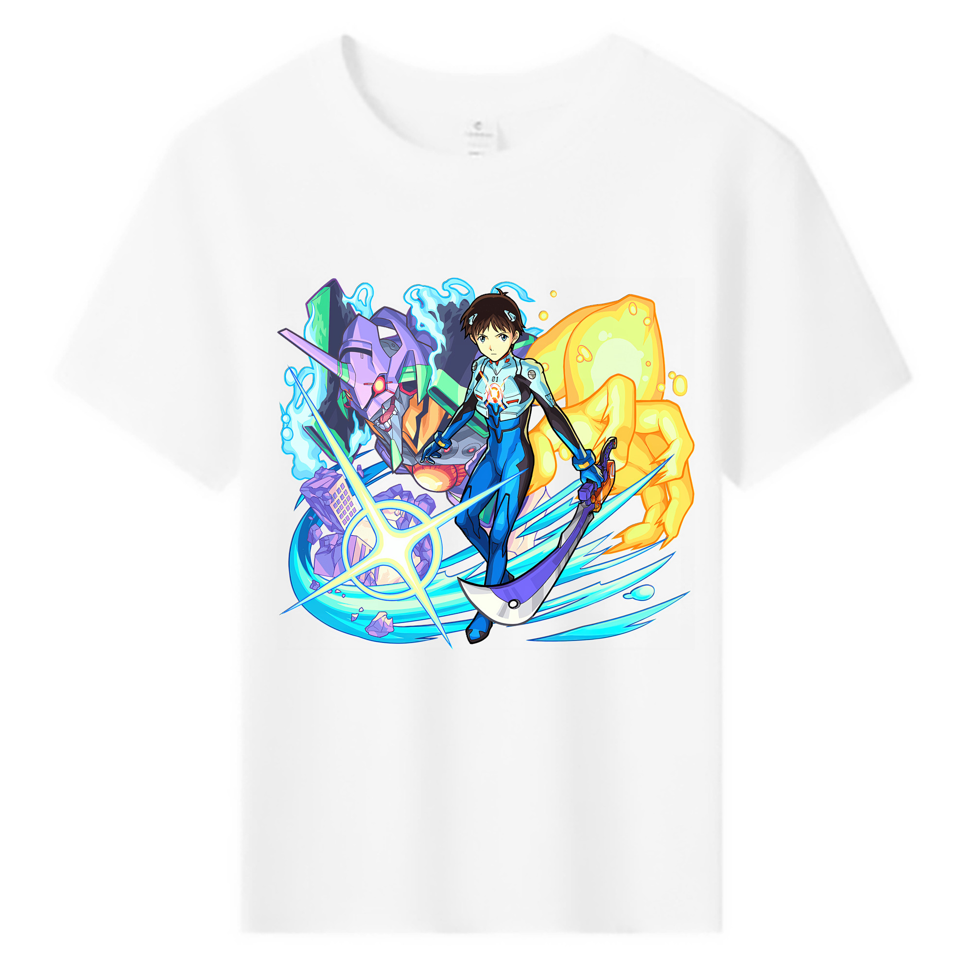 （画像用） EVA 新世紀エヴァンゲリオン 綿100％キッズTシャツ（フロントプリント）