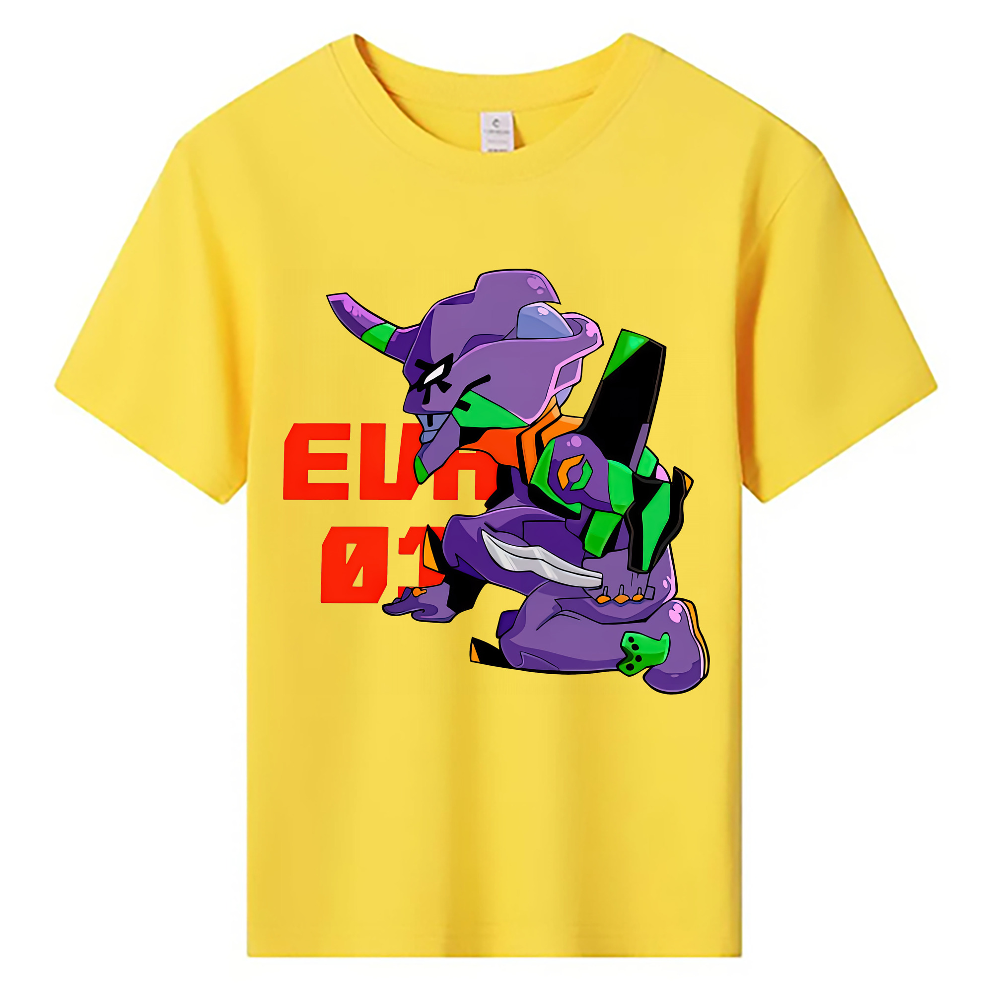 （画像用） EVA 新世紀エヴァンゲリオン 綿100％キッズTシャツ（フロントプリント）