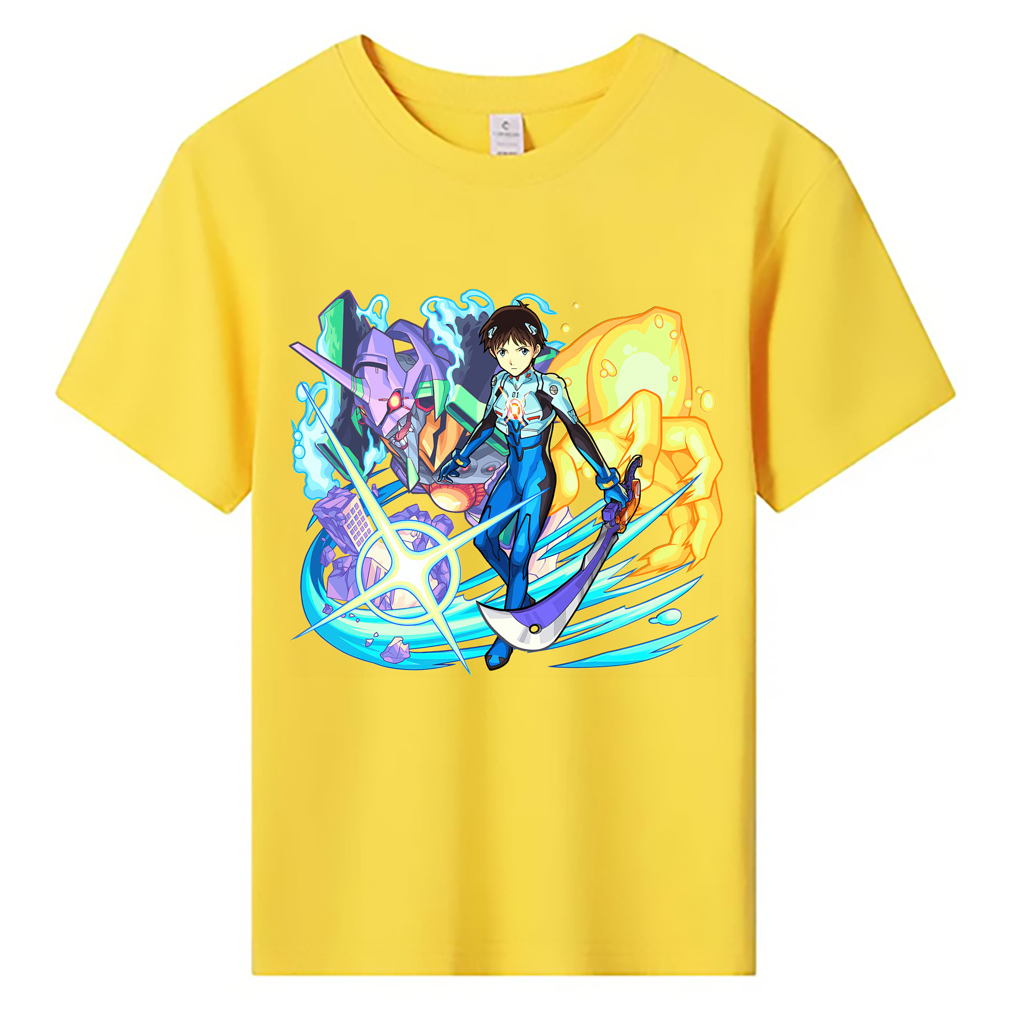 （画像用） EVA 新世紀エヴァンゲリオン 綿100％キッズTシャツ（フロントプリント）