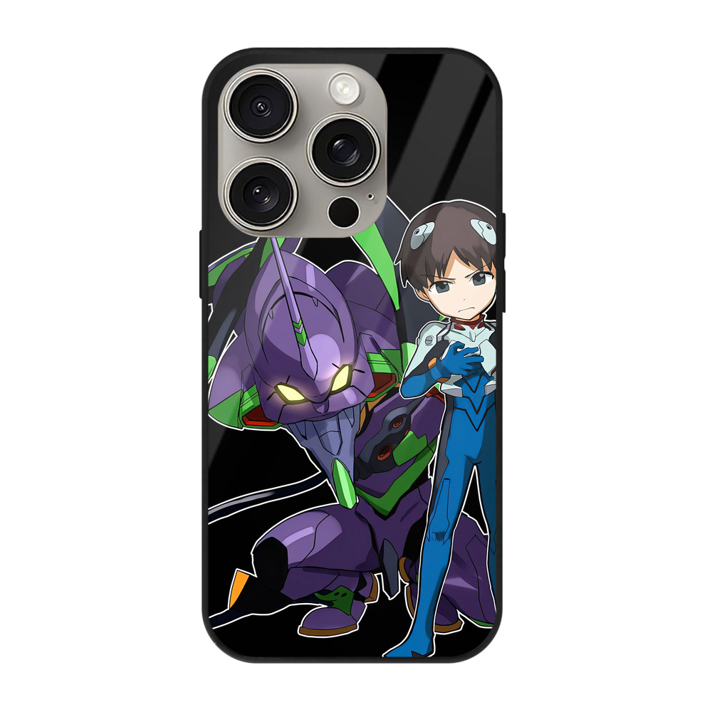 （画像用） EVA 新世紀エヴァンゲリオン 【iPhone15Pro対応】スマホケース 耐衝撃＆黄変防止 背面ガラス