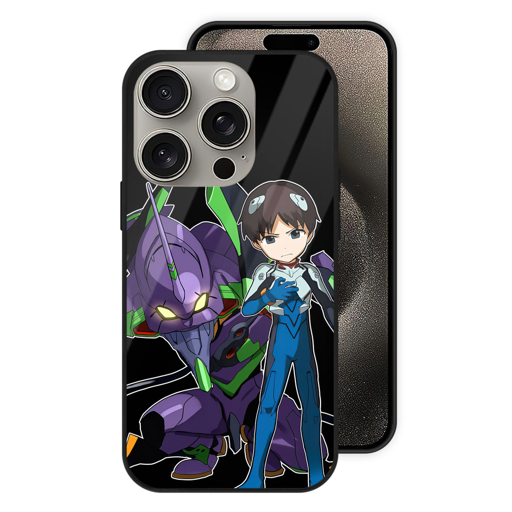 （画像用） EVA 新世紀エヴァンゲリオン 【iPhone15Pro対応】スマホケース 耐衝撃＆黄変防止 背面ガラス