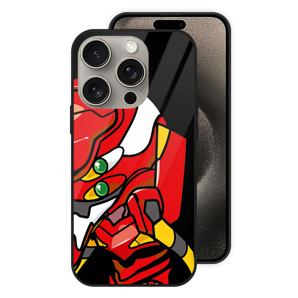 （画像用） EVA 新世紀エヴァンゲリオン 【iPhone15Pro対応】スマホケース 耐衝撃＆黄変防止 背面ガラス