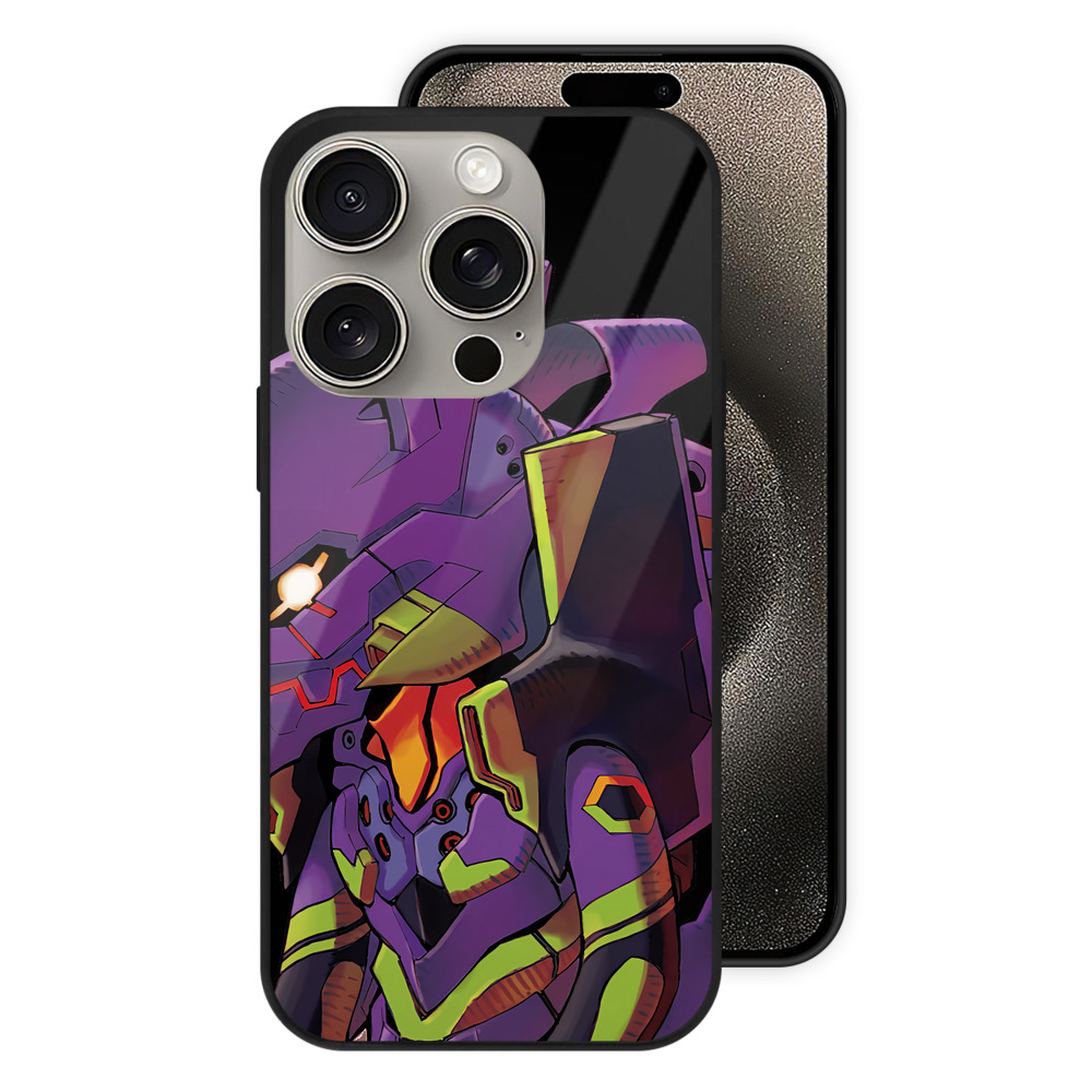 （画像用） EVA 新世紀エヴァンゲリオン 【iPhone15Pro対応】スマホケース 耐衝撃＆黄変防止 背面ガラス