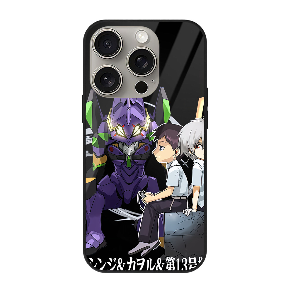（画像用） EVA 新世紀エヴァンゲリオン 【iPhone15Pro対応】スマホケース 耐衝撃＆黄変防止 背面ガラス